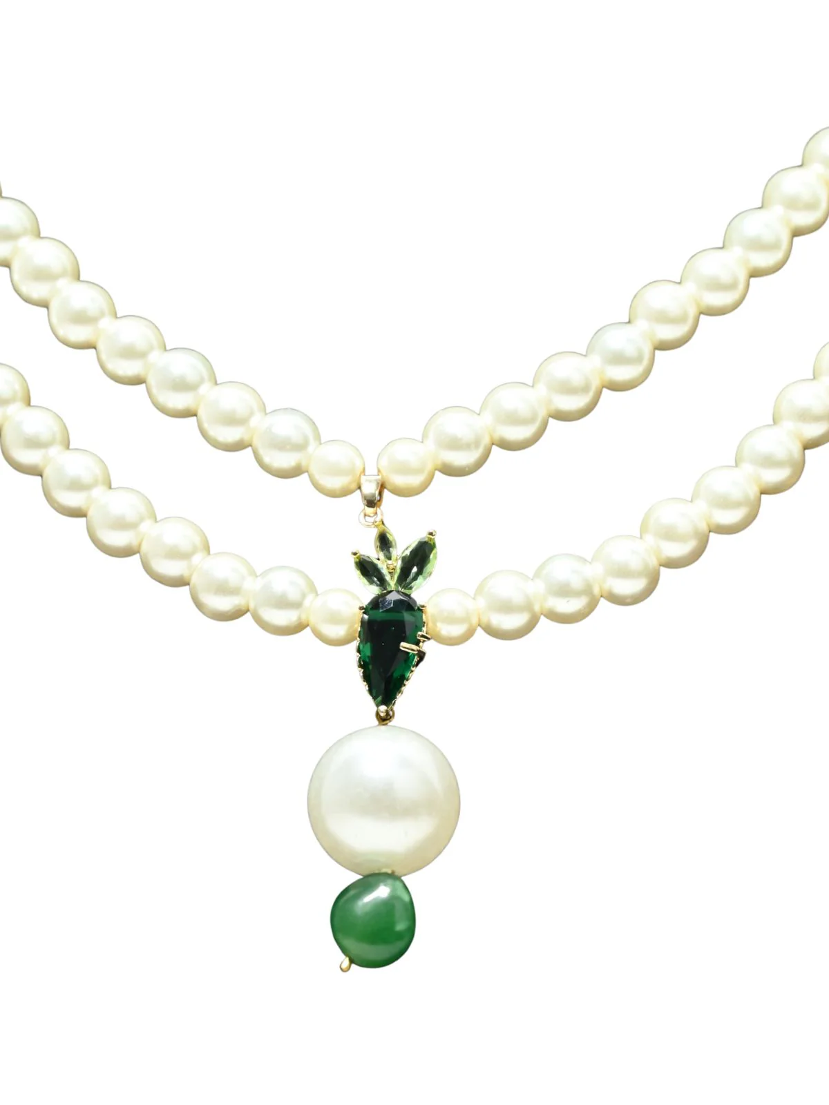 Odette White & Green Alloy Embellished Neckpiece For Women - Image 3