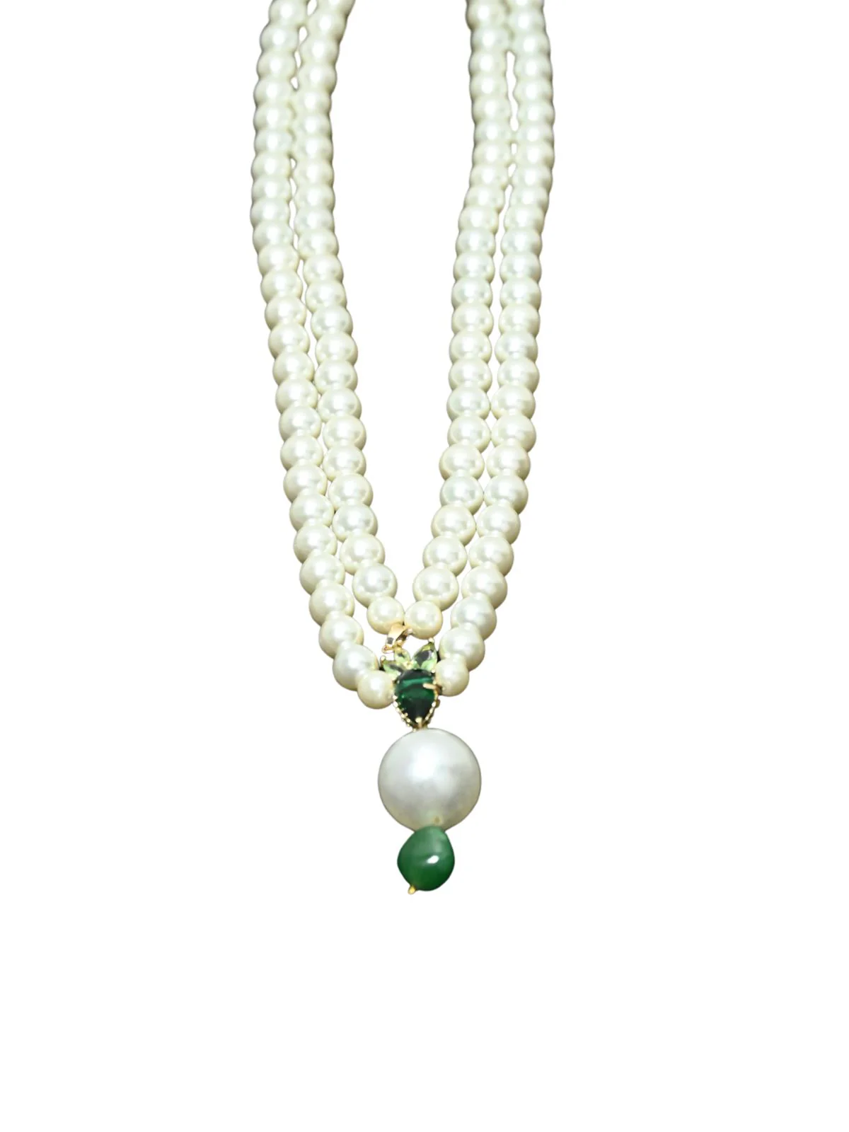 Odette White & Green Alloy Embellished Neckpiece For Women - Image 4