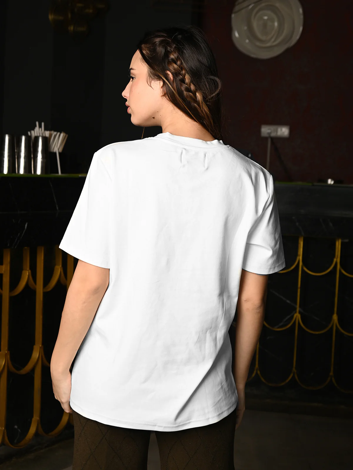 Odette White Jersey Embossed T-Shirt For Women - Image 4