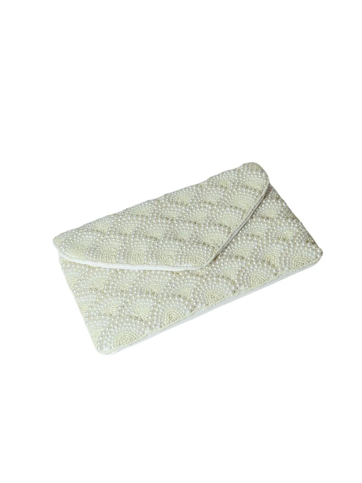 Odette White Jute Embellished Clutch For Women - Image 6
