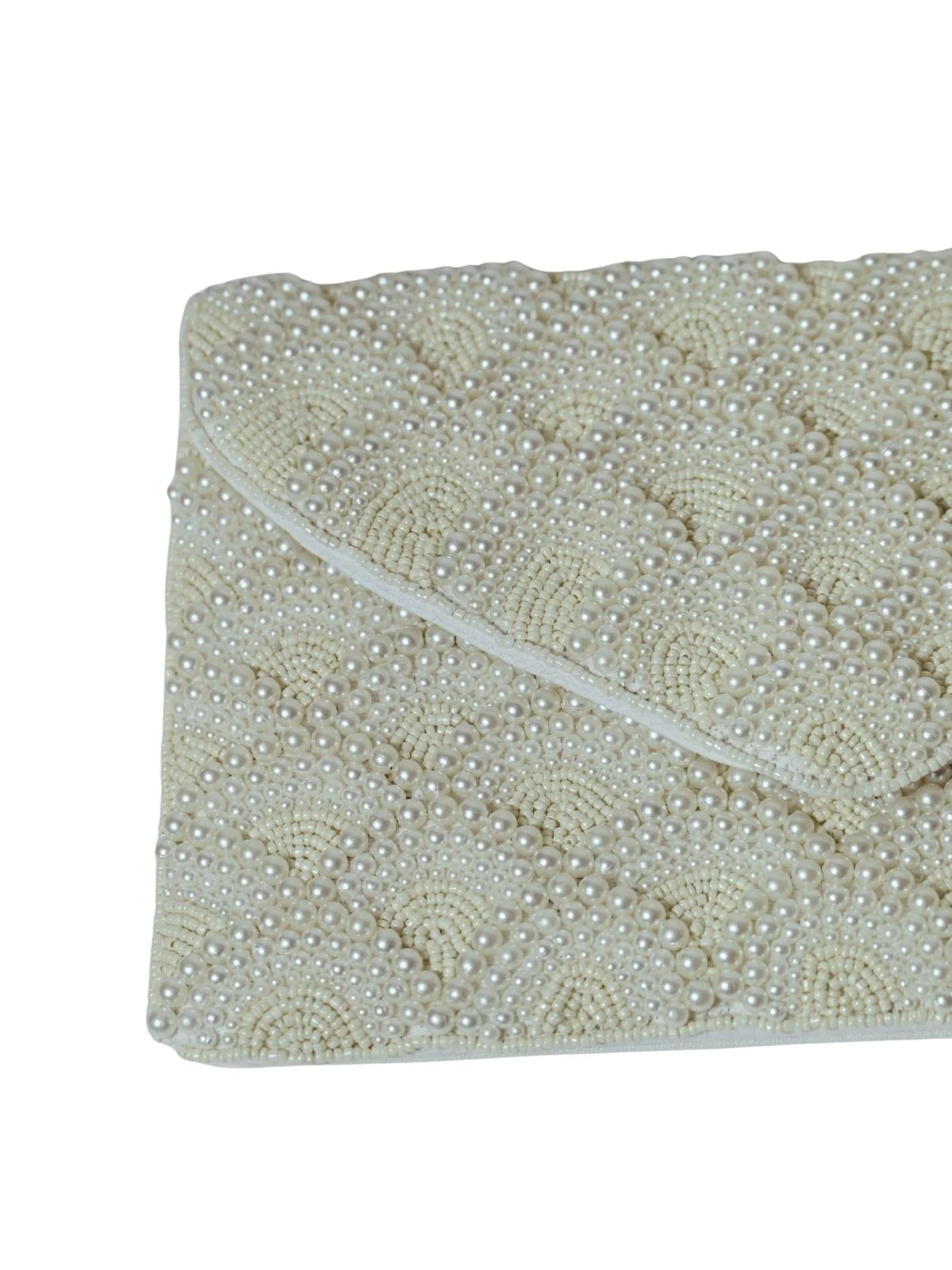 Odette White Jute Embellished Clutch For Women - Image 7