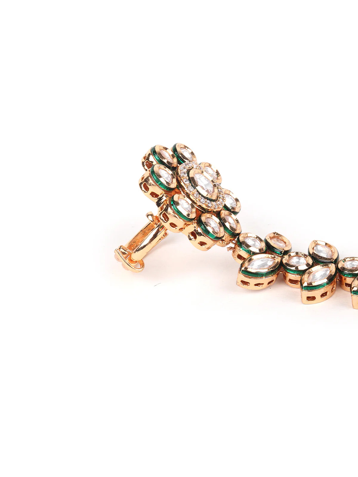 Odette White Kundan Ring Bracelet for Women - Image 4