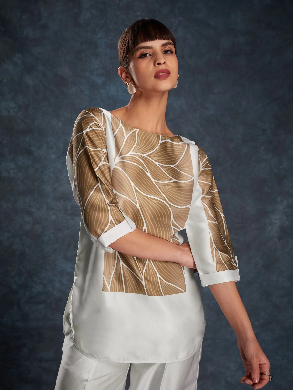 Odette White Linen Printed Stitched Co-Ord Set For Women - Image 6