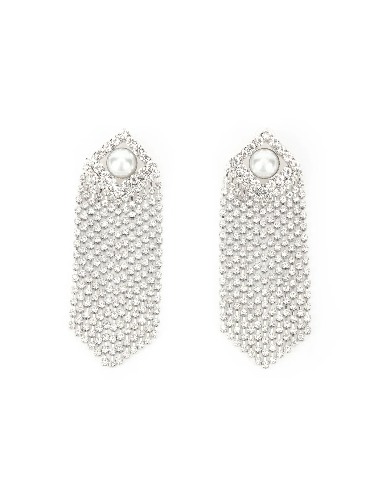 Odette White Long Dangler Earring For Women - Image 2