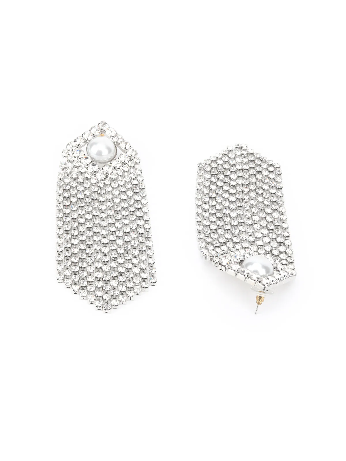 Odette White Long Dangler Earring For Women - Image 3