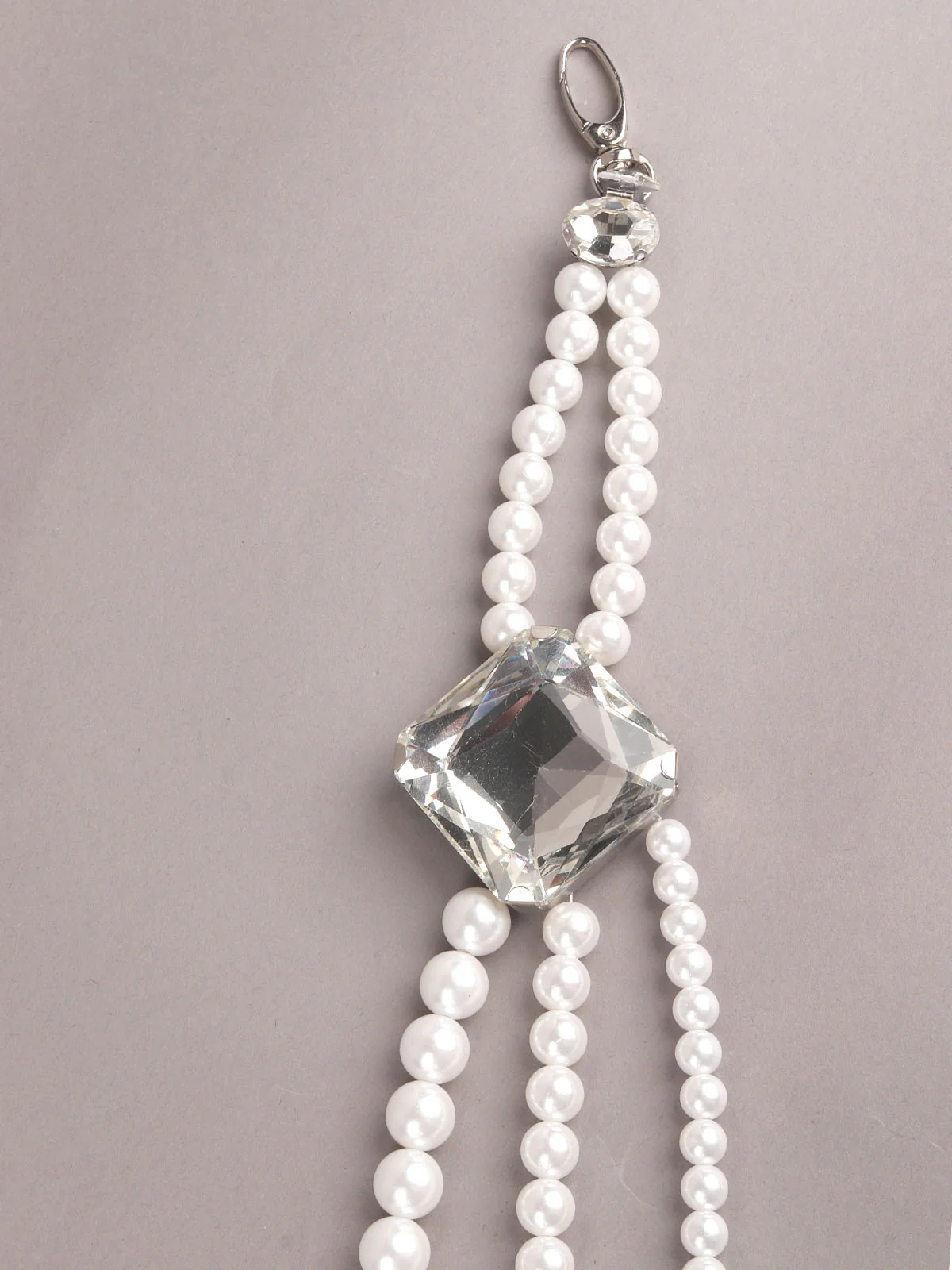 Odette White Metal Faux Pearls Waist Belt for Women - Image 4