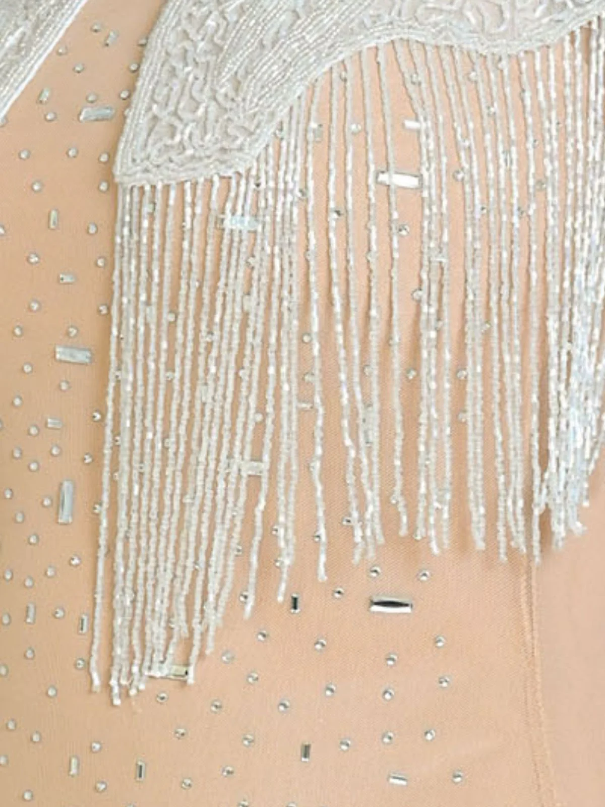 Odette White Net Embellished Cape For Women - Image 4