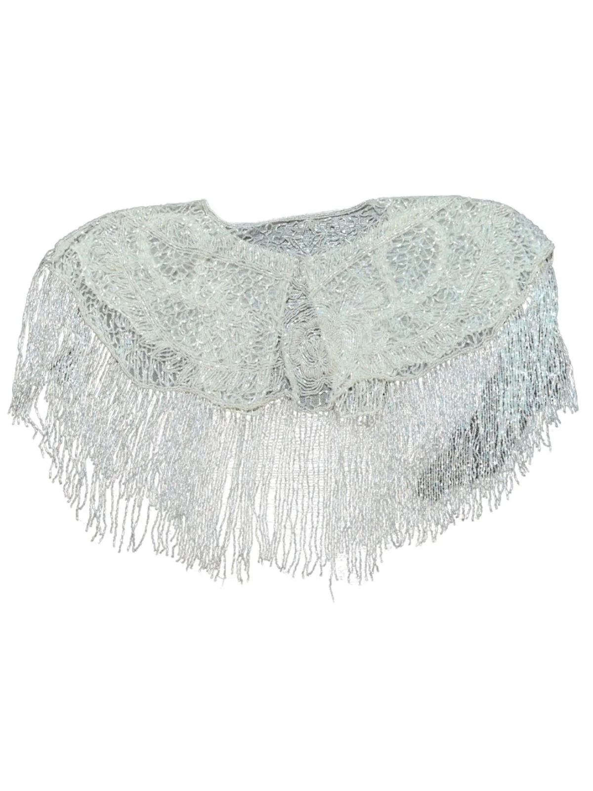 Odette White Net Embellished Cape For Women - Image 6