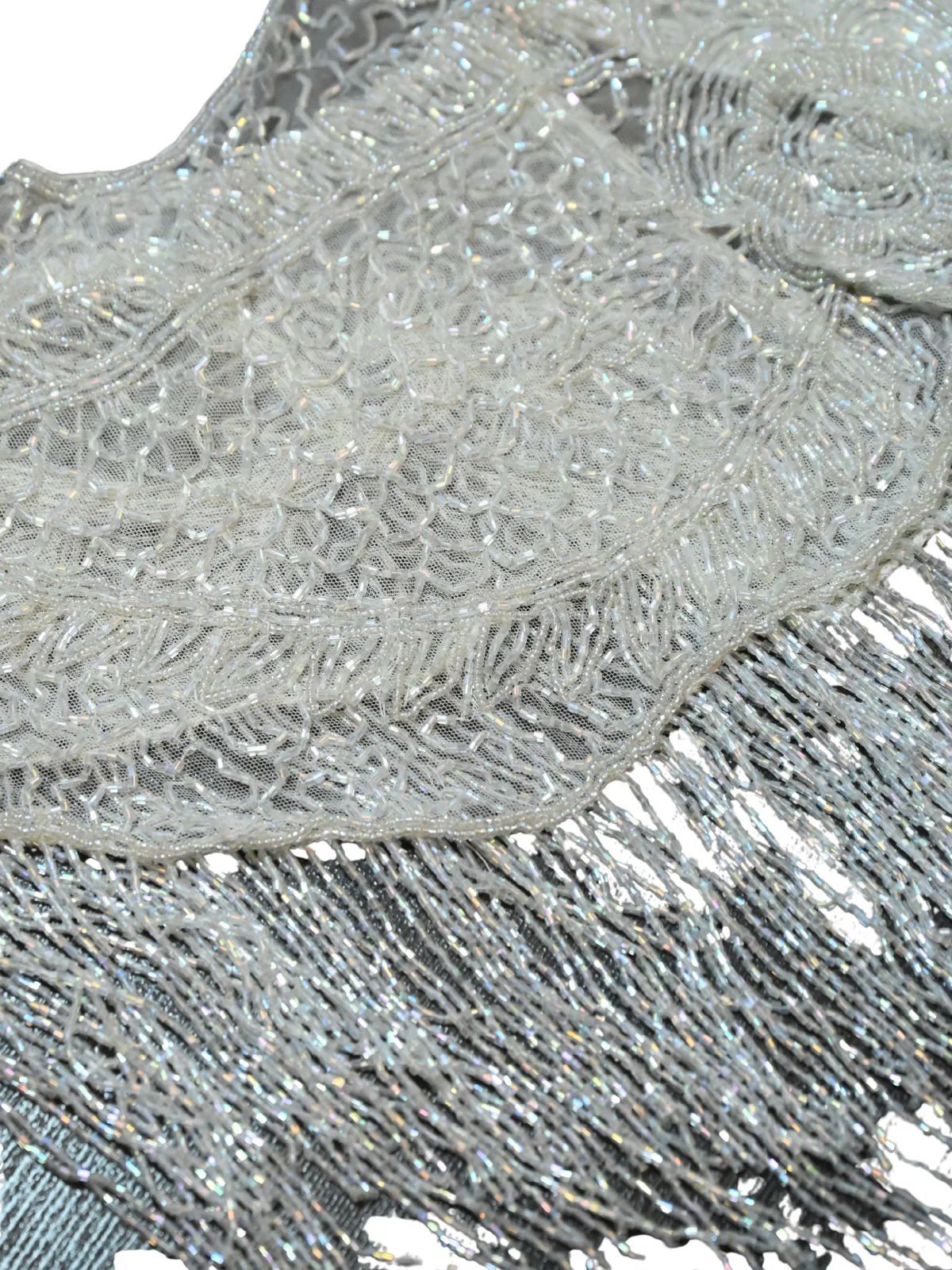 Odette White Net Embellished Cape For Women - Image 7