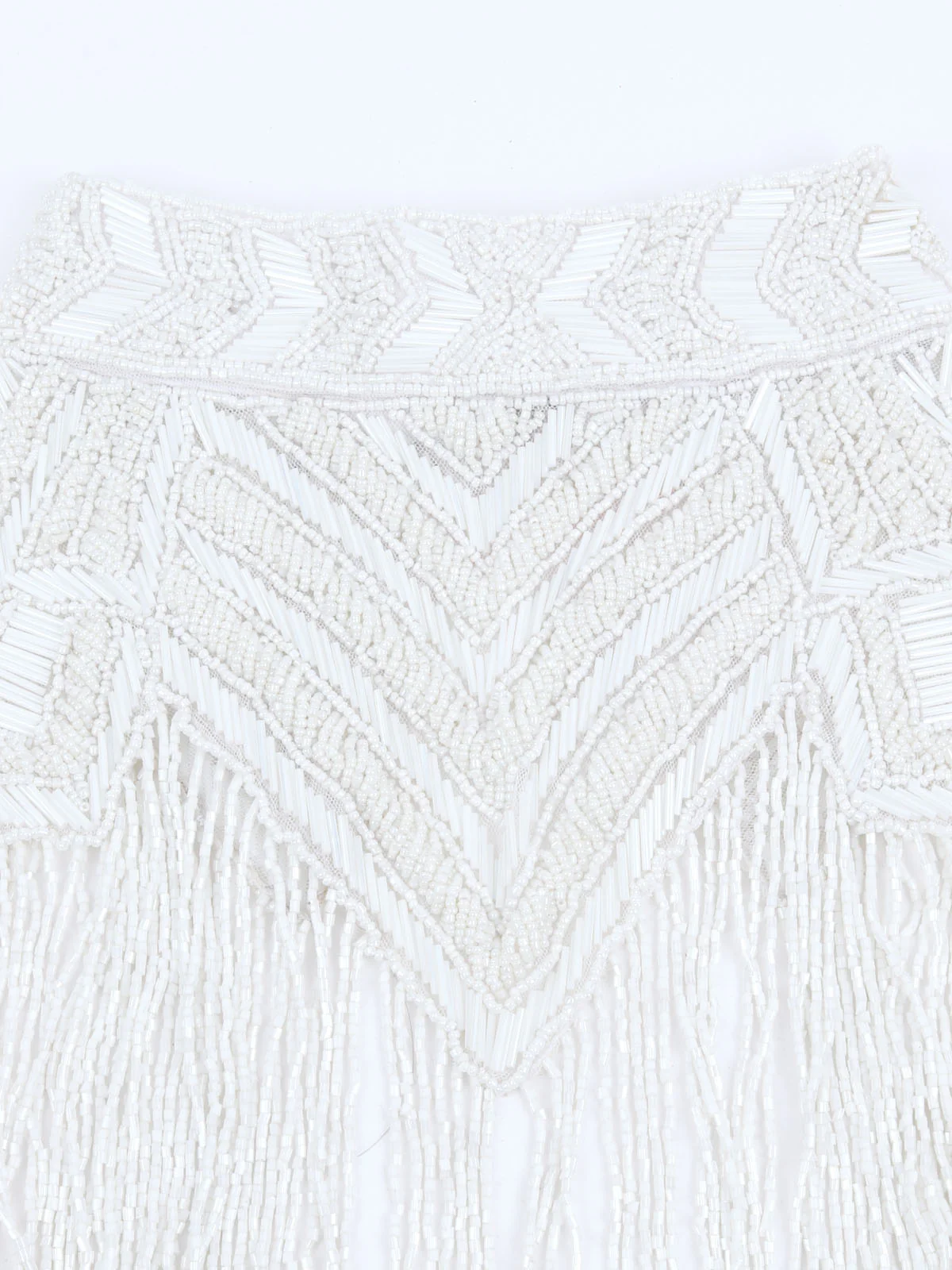Odette White Net Embellished Cape For Women - Image 6