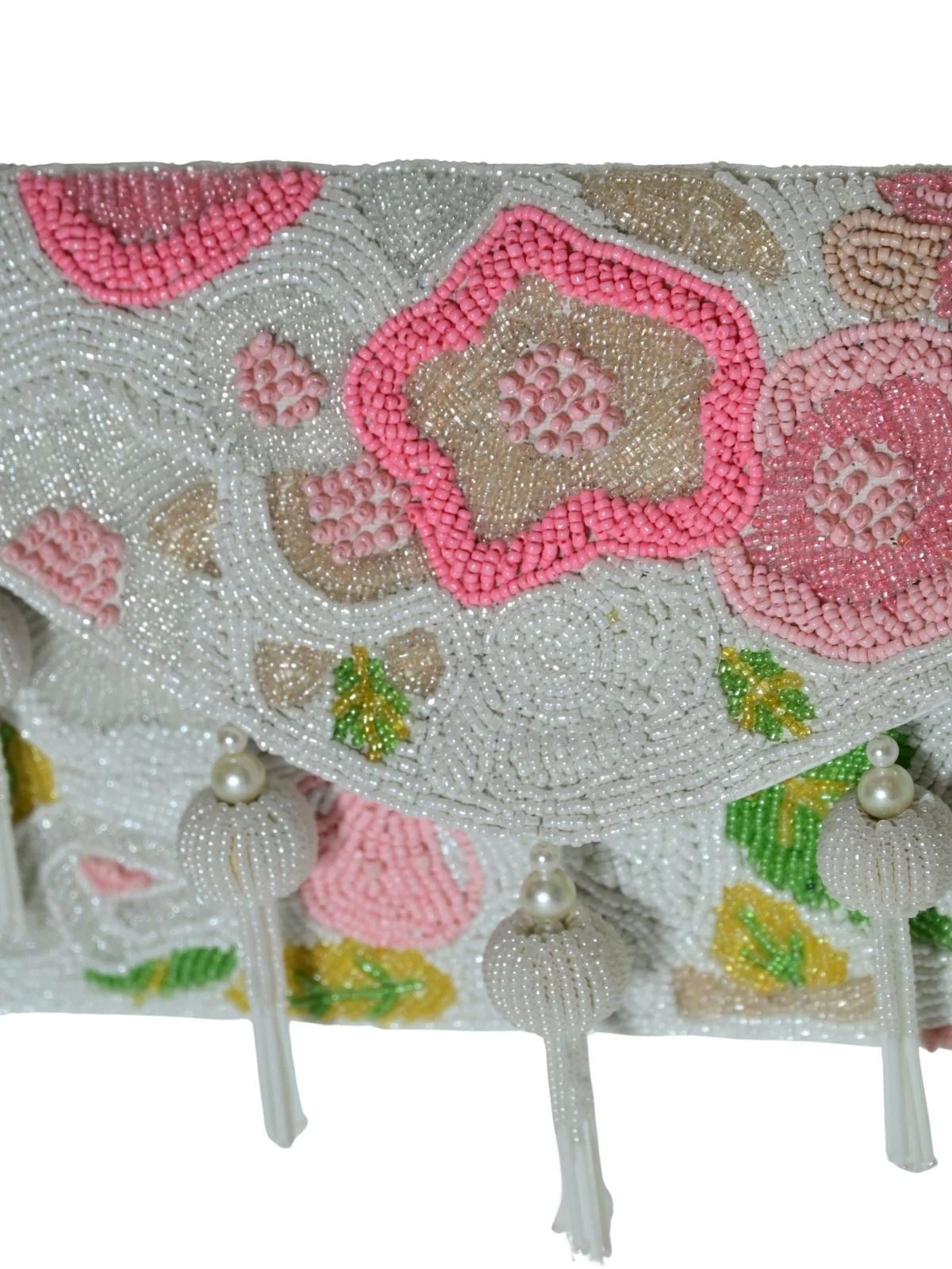 Odette White Polyester Embroidered Clutch For Women - Image 7