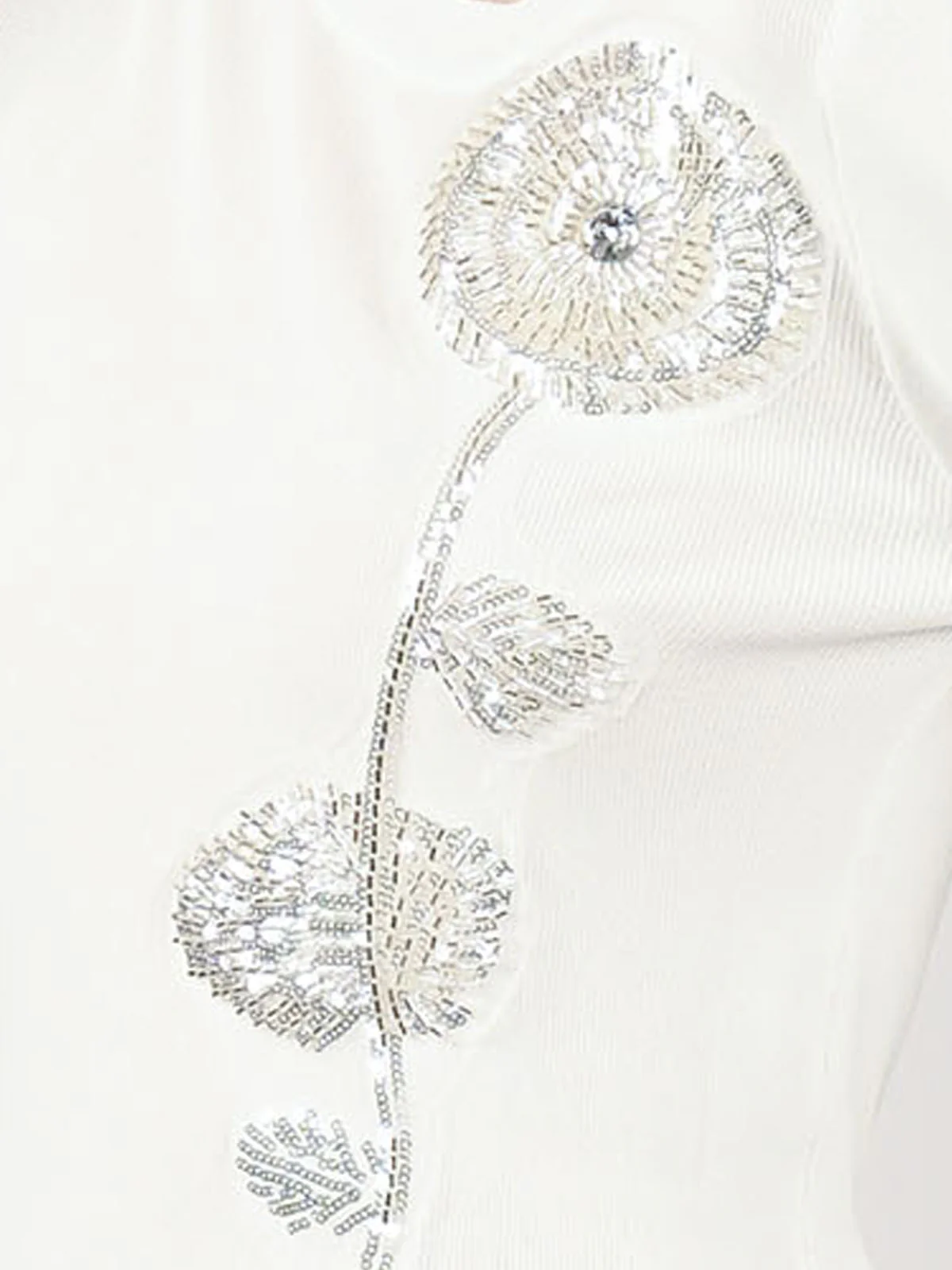 Odette White Polyester Lycra Embellished Top For Women - Image 5