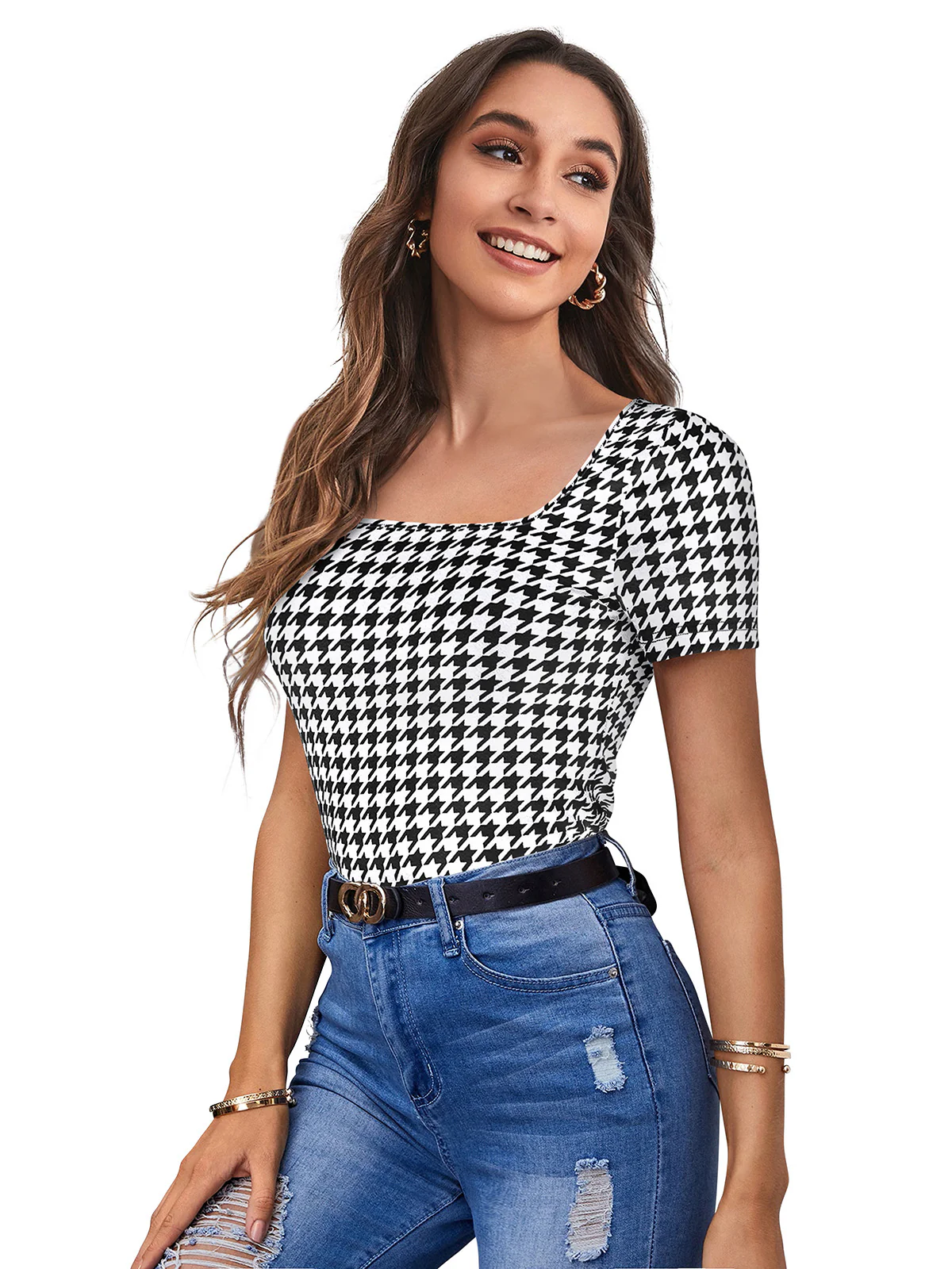 Odette White Polyester Printed Top For Women - Image 3