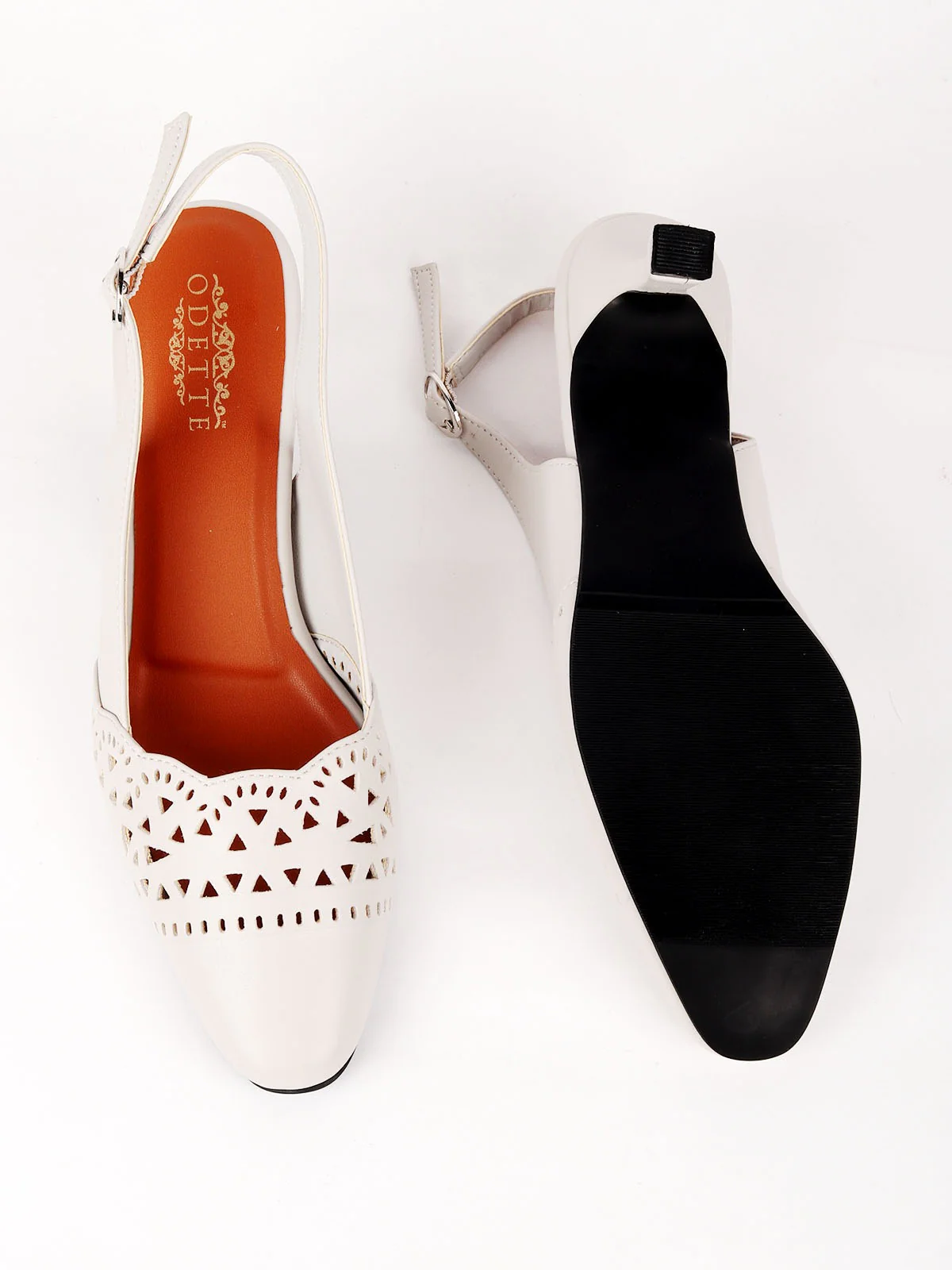 Odette White PU Cutdana Shoes For Women - Image 3