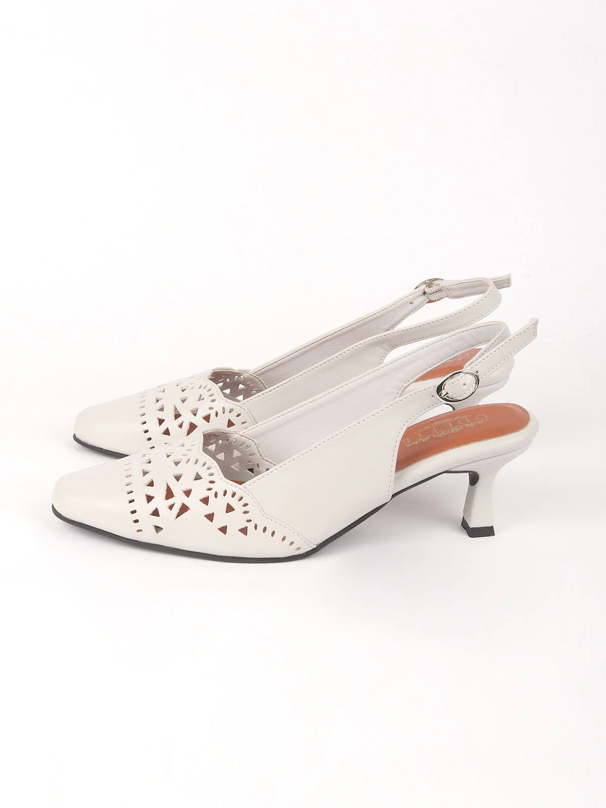 Odette White PU Cutdana Shoes For Women - Image 5
