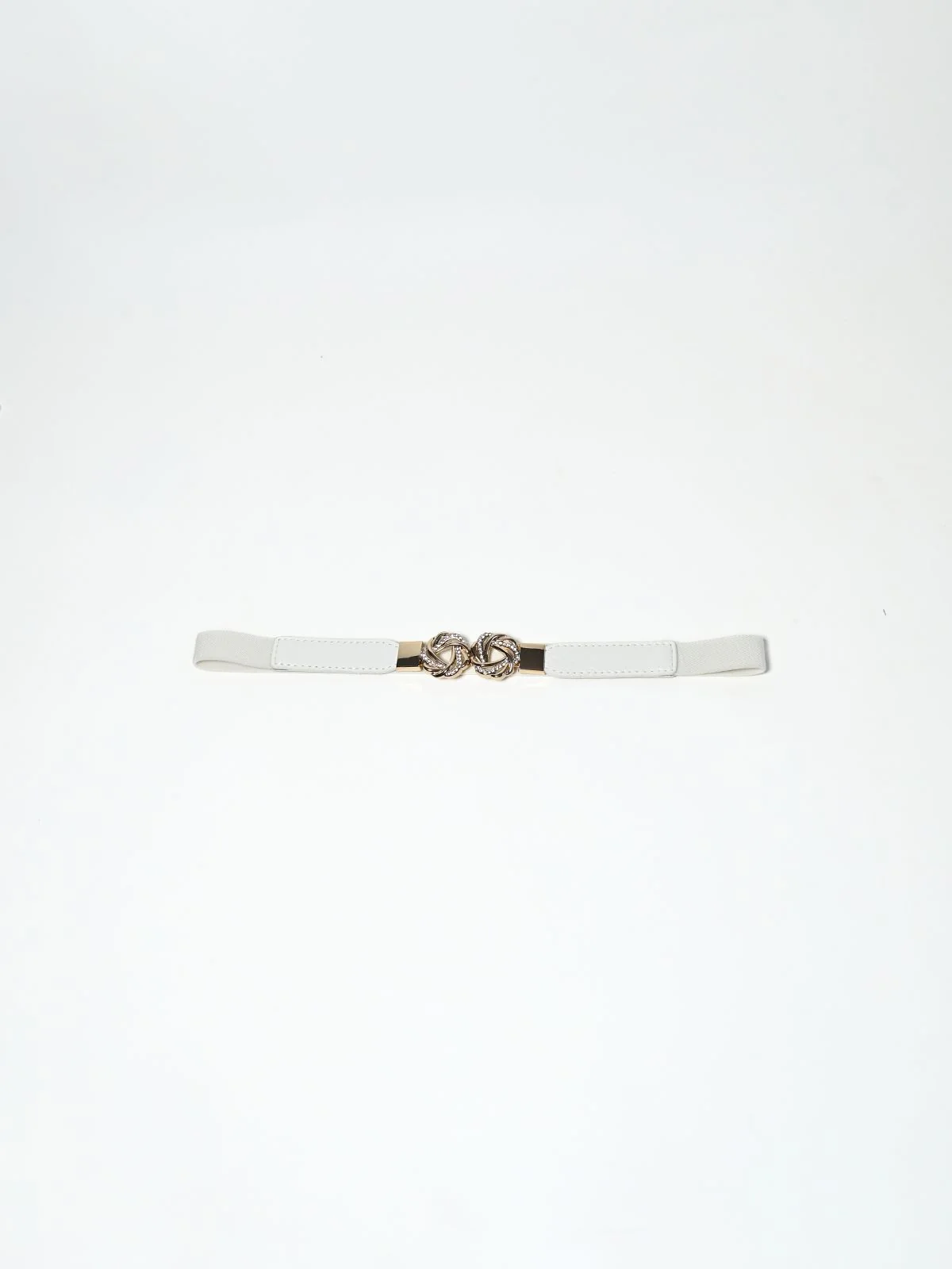 Odette White PU Embellished Belt For Women - Image 2