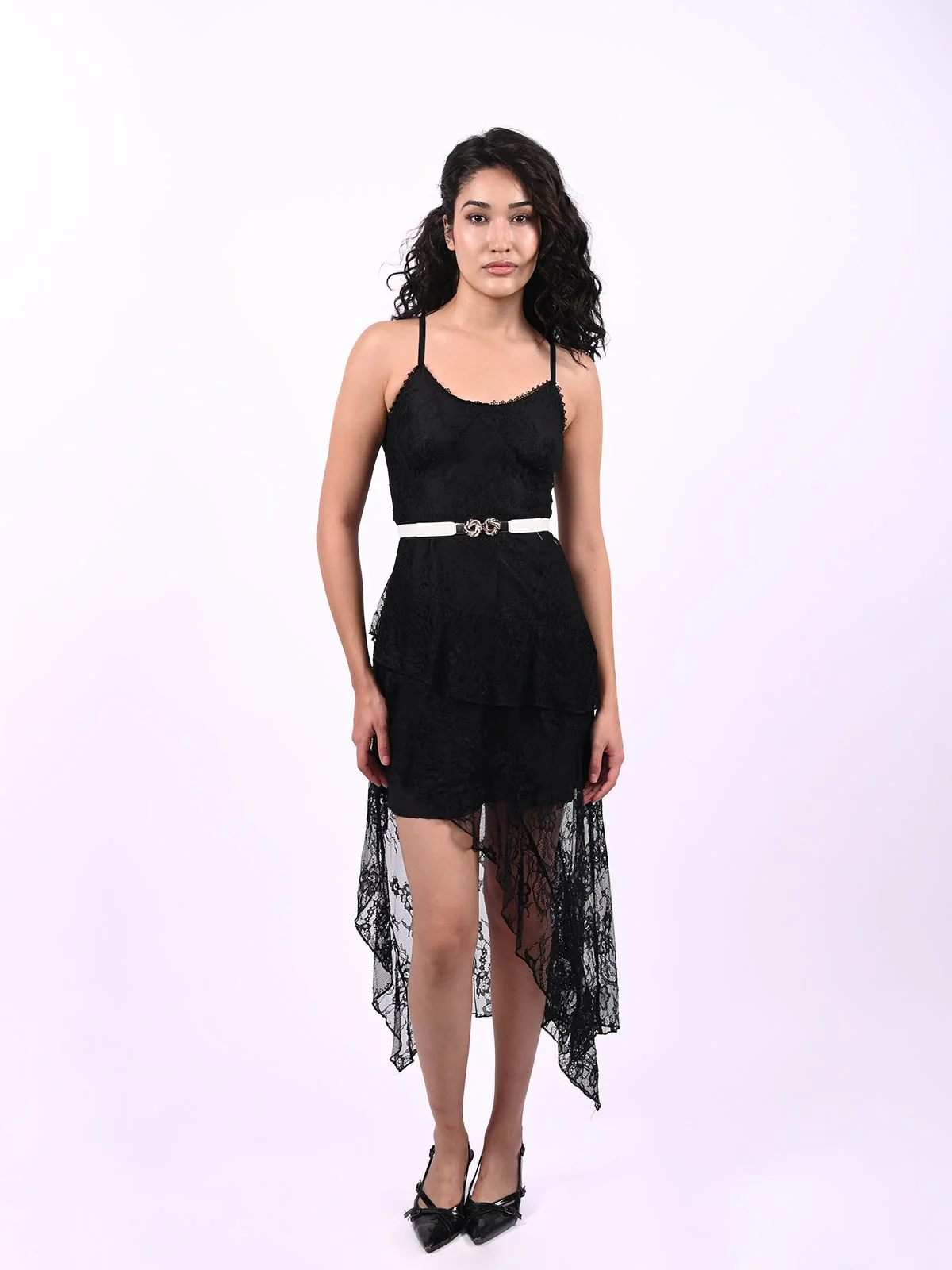 Odette White PU Embellished Belt For Women - Image 7
