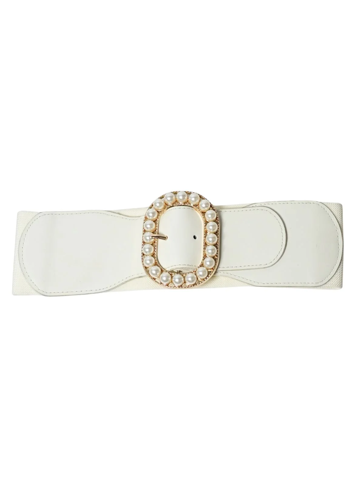 Odette White PU Pearl Work Belt For Women - Image 2