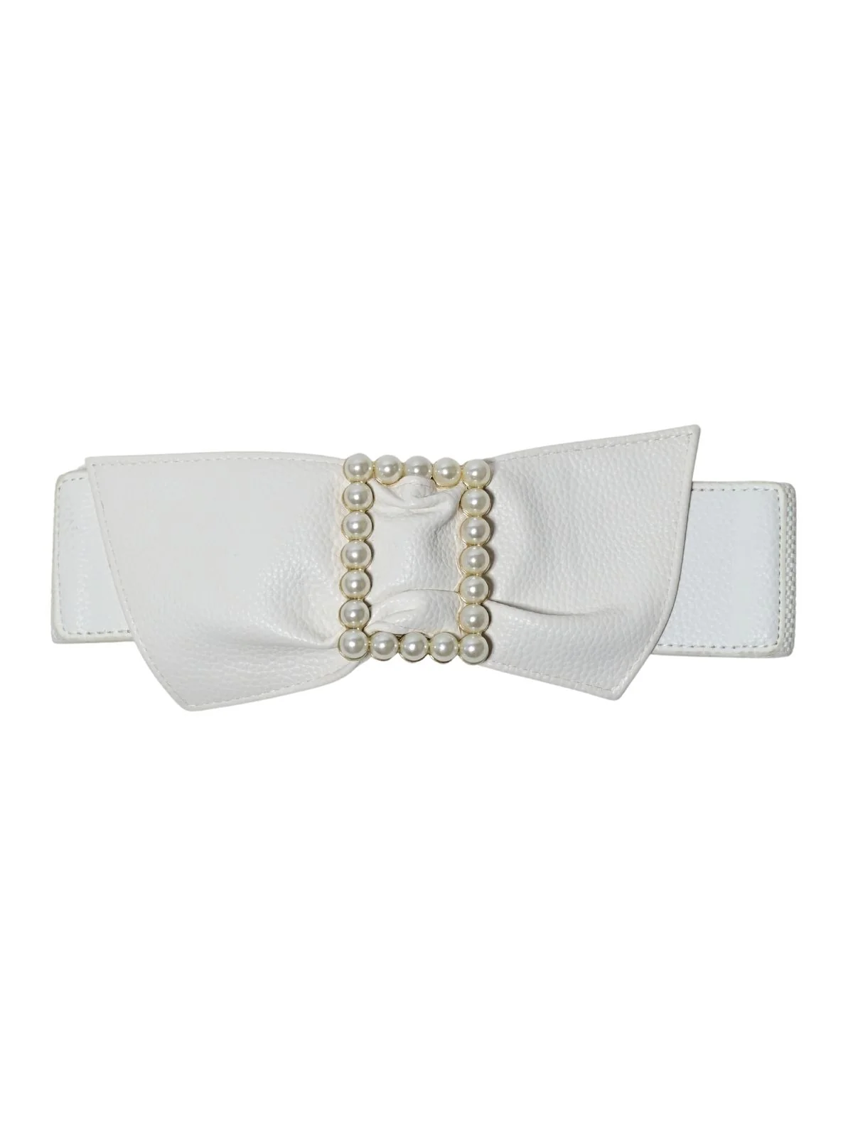 Odette White PU Pearl Work Belt For Women - Image 2