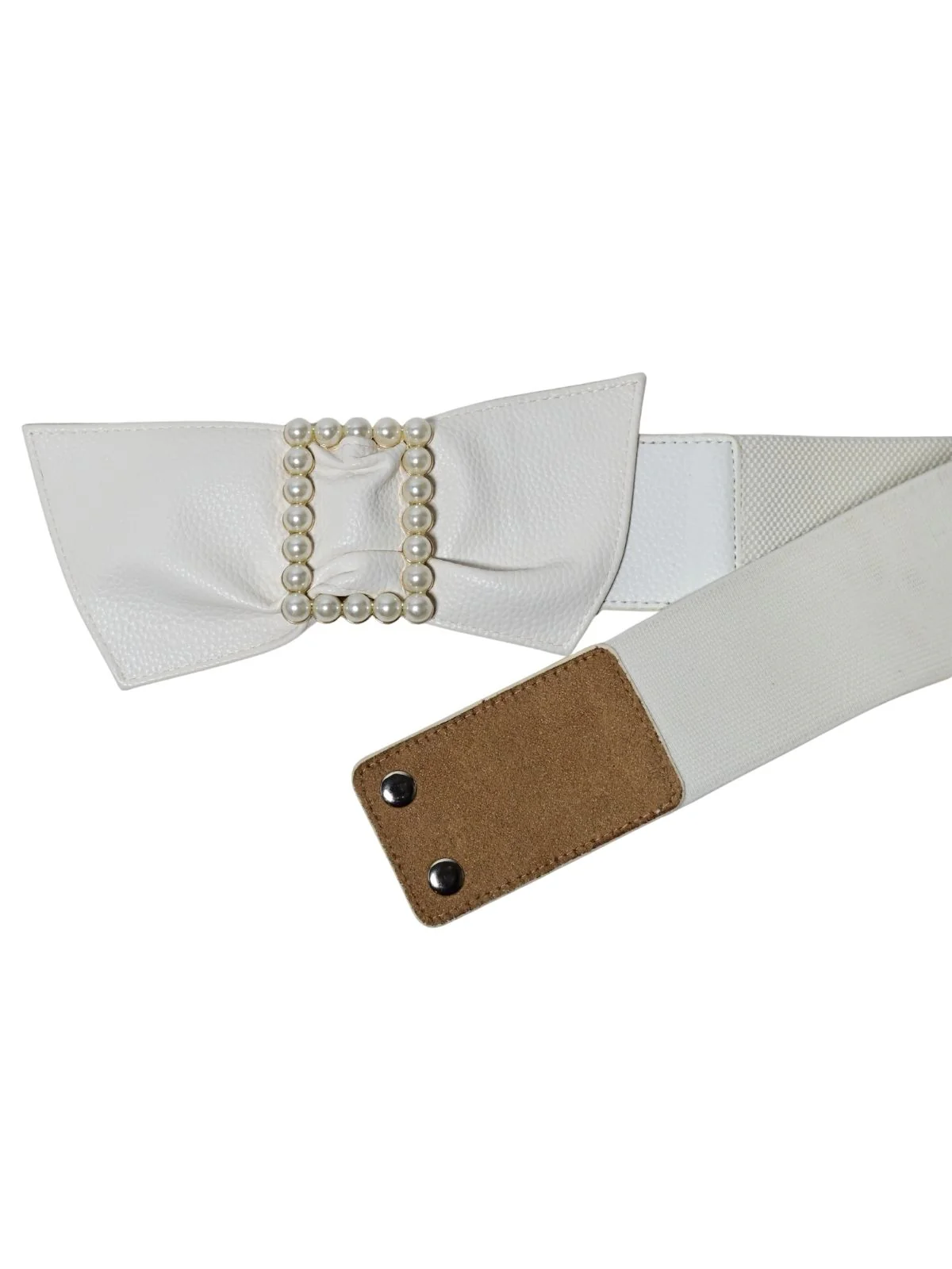Odette White PU Pearl Work Belt For Women - Image 3