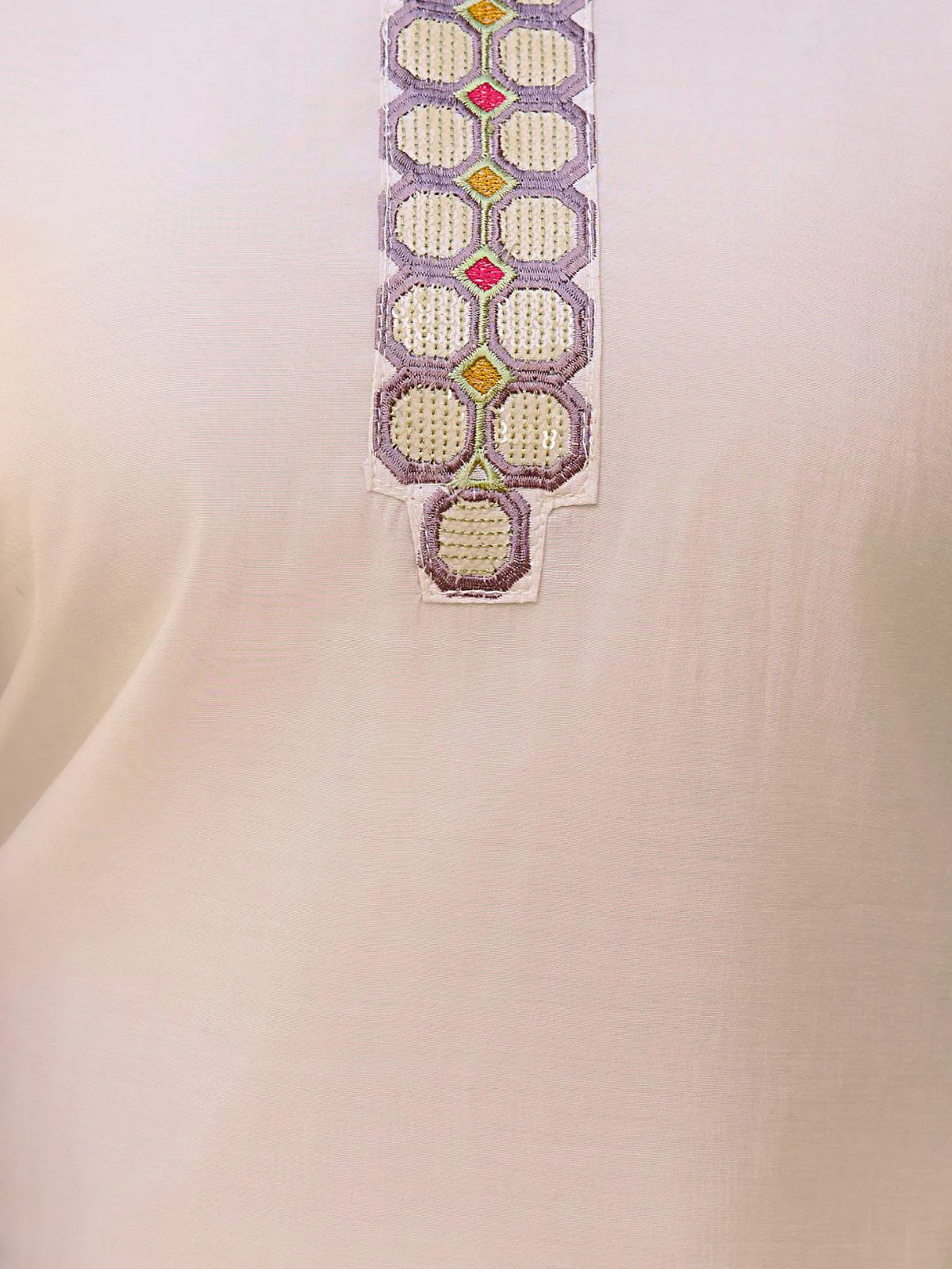 Odette White Rayon Embroidered Stitched Kurta Set For Women - Image 5