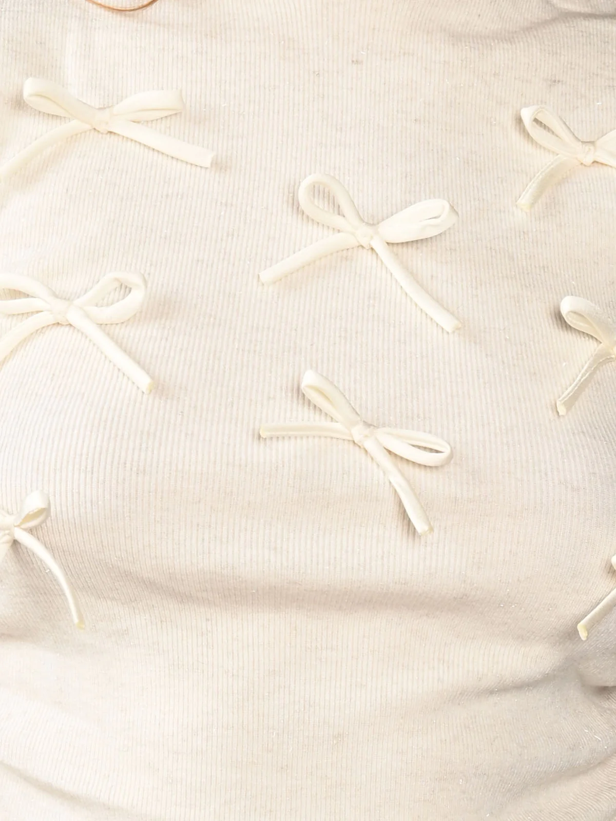 Odette White Ribbed Cotton Lace Top For Women - Image 6