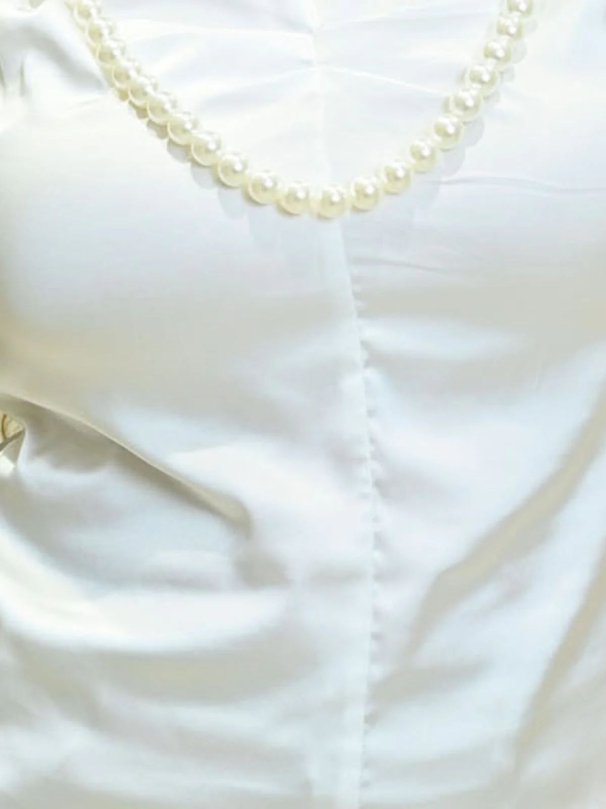 Odette White Cotton Rib Solid Corset For Women - Image 4