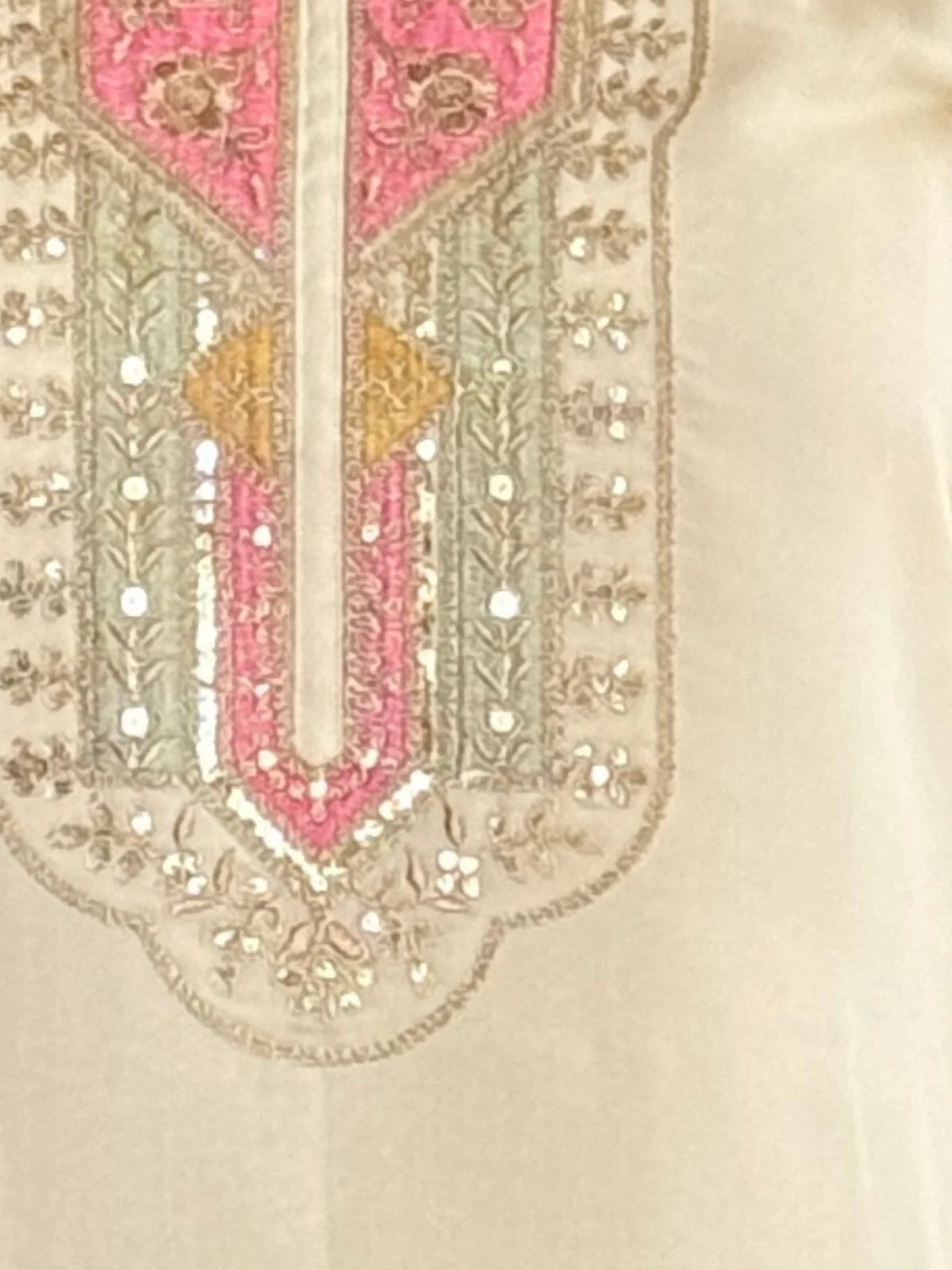 Odette White Viscose chanderi Embroidered Stitched Kurta Set For Women - Image 6