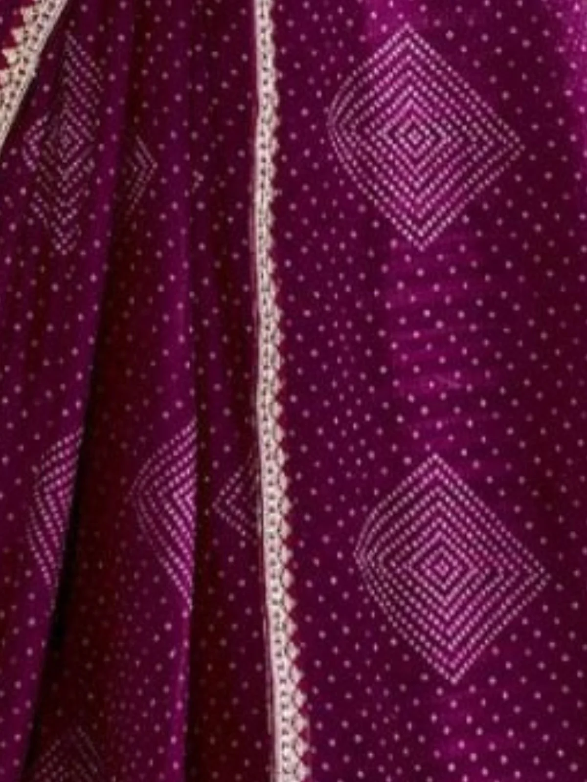 Odette Wine Chiffon Embellished Saree For Women - Image 4