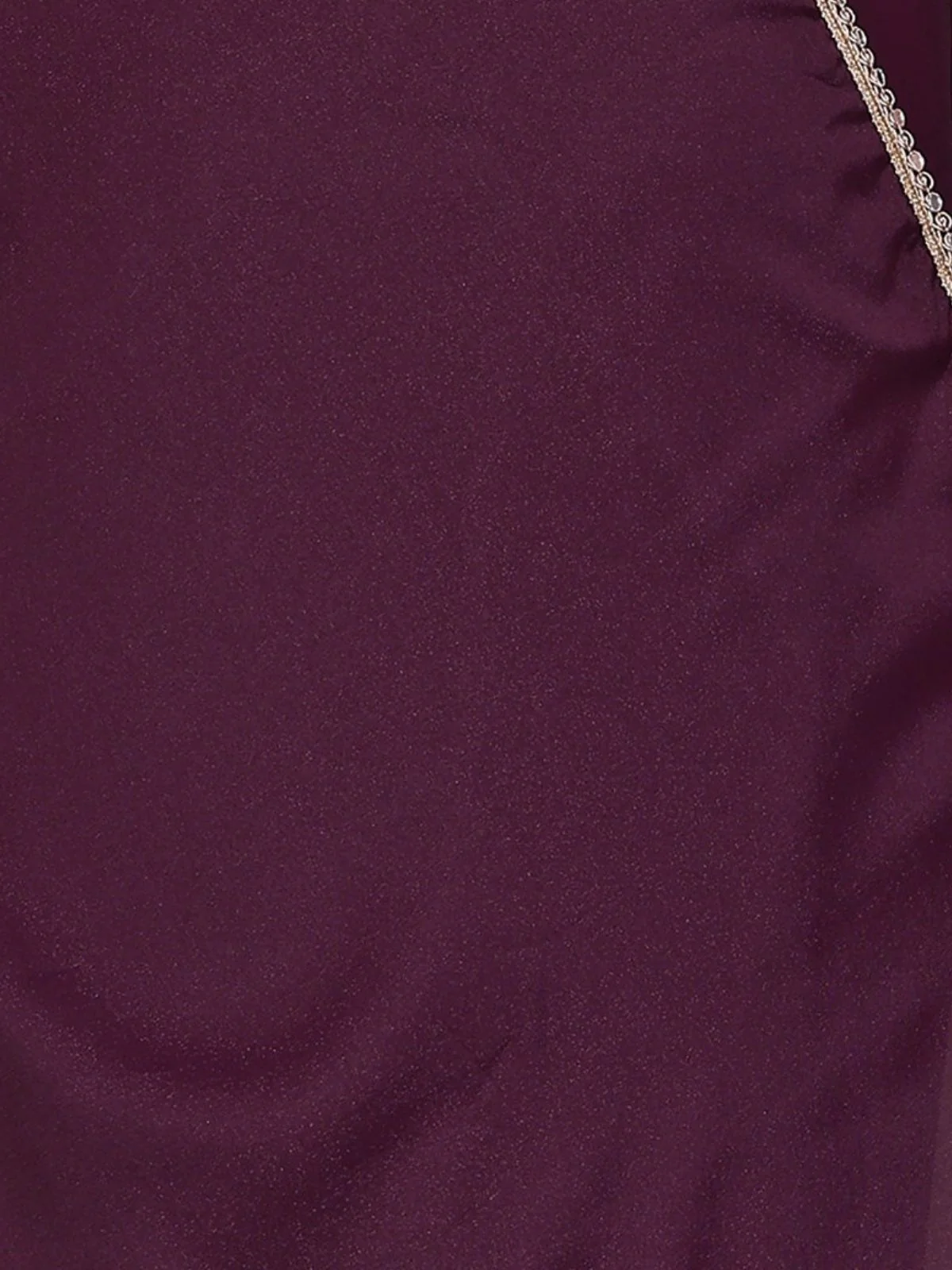 Odette Wine Georgette Solid Saree For Women - Image 5