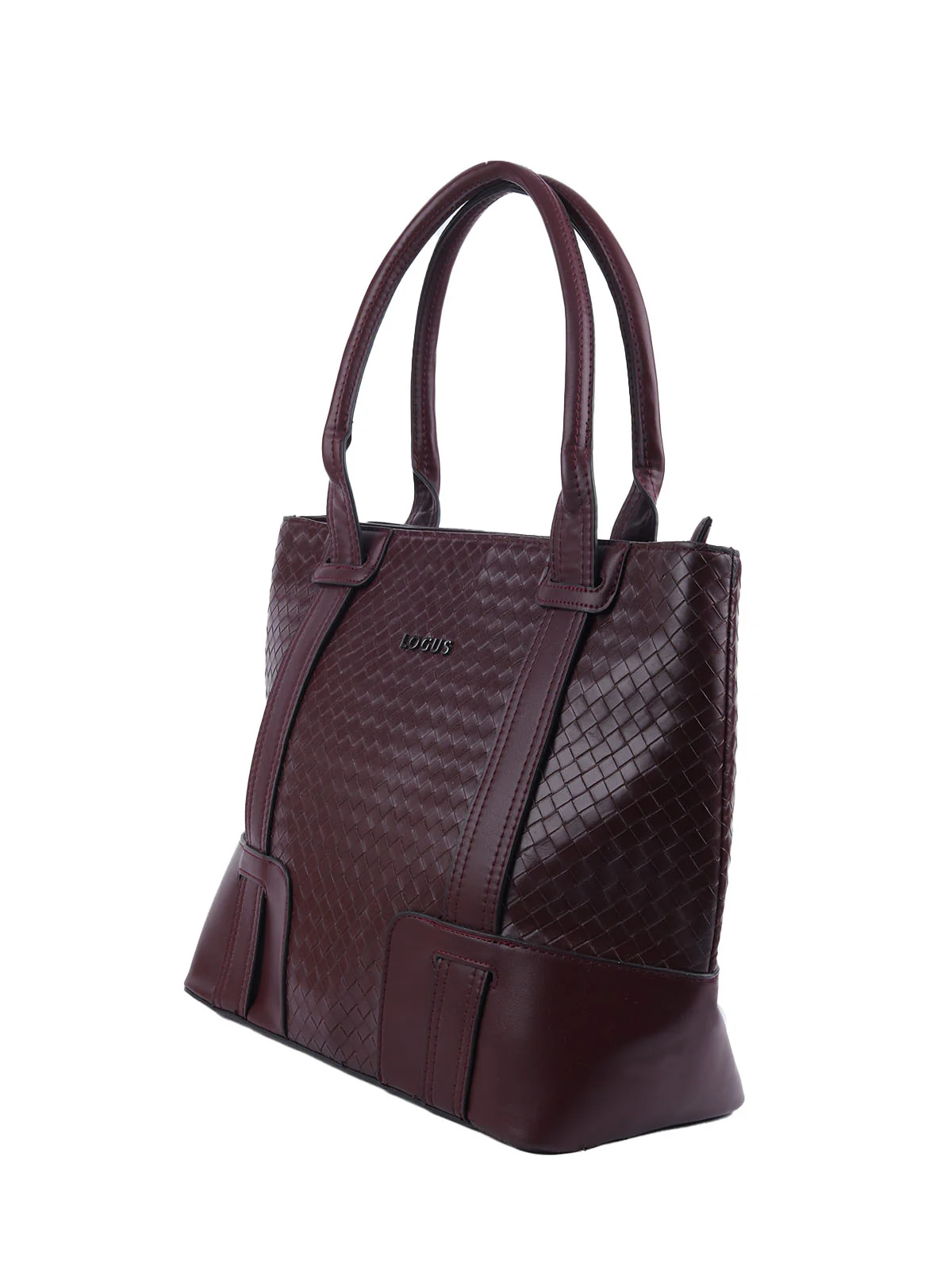 Odette Wine PU Textured Tote Bag For Women - Image 4