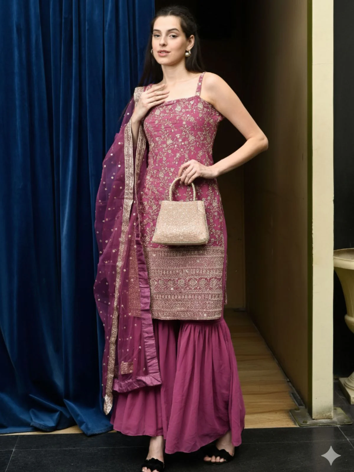 Odette Women Awe-Worthy Light Peach Batua - Image 2
