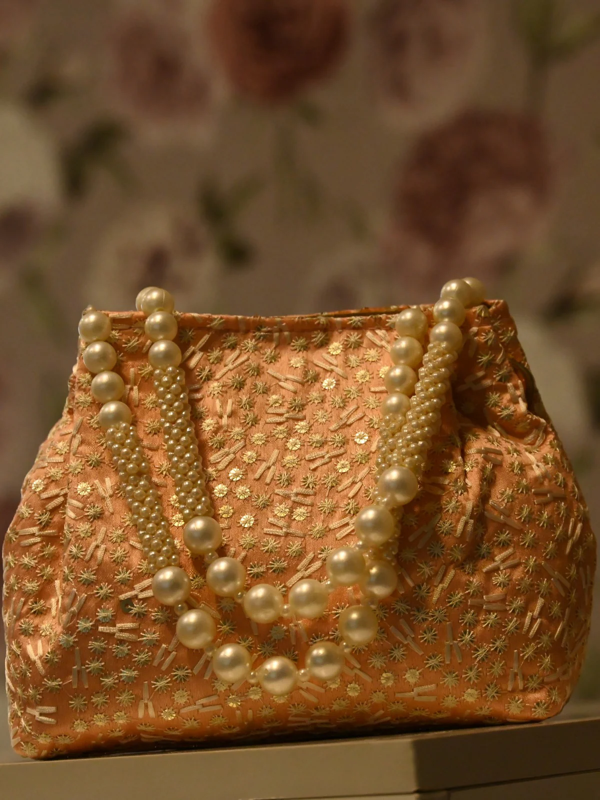Odette Women Awe-Worthy Light Peach Batua - Image 3