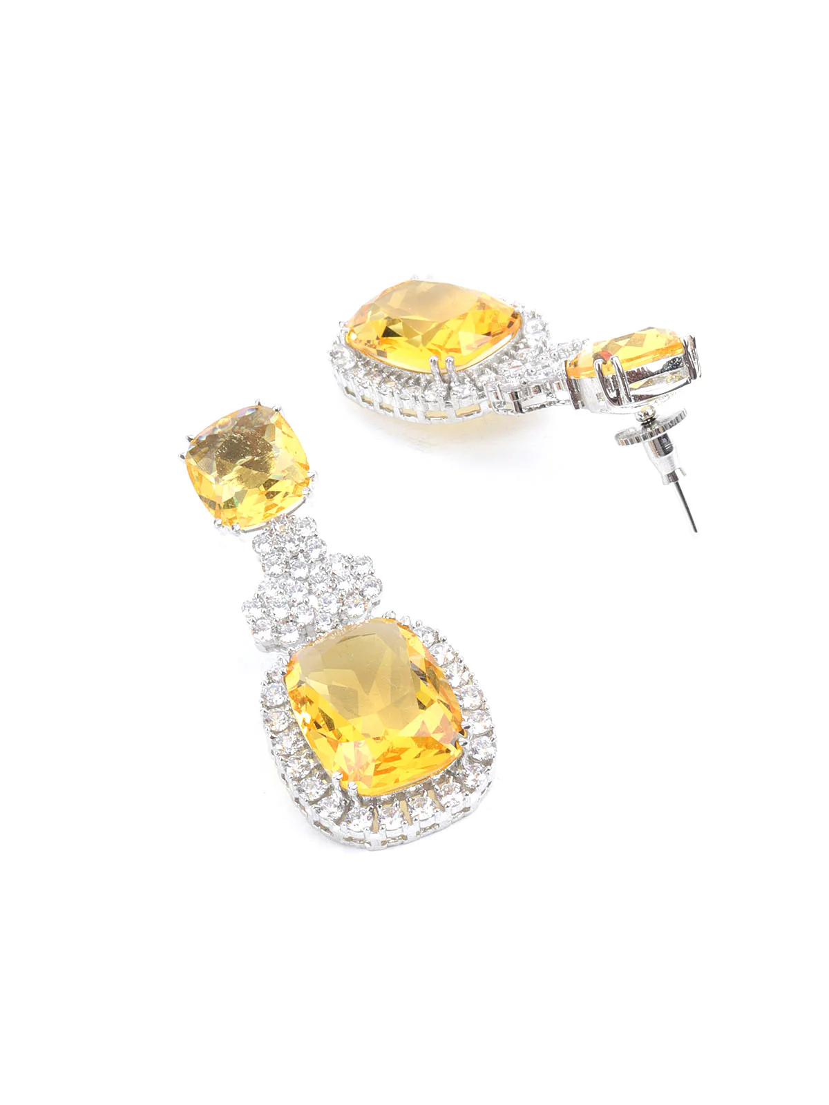 Odette Yellow Alloy Embellished Jewellery Set For Women - Image 6