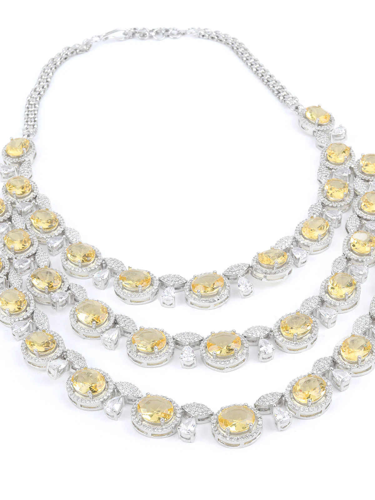 Odette Yellow Alloy Embellished Jewellery Set For Women - Image 4