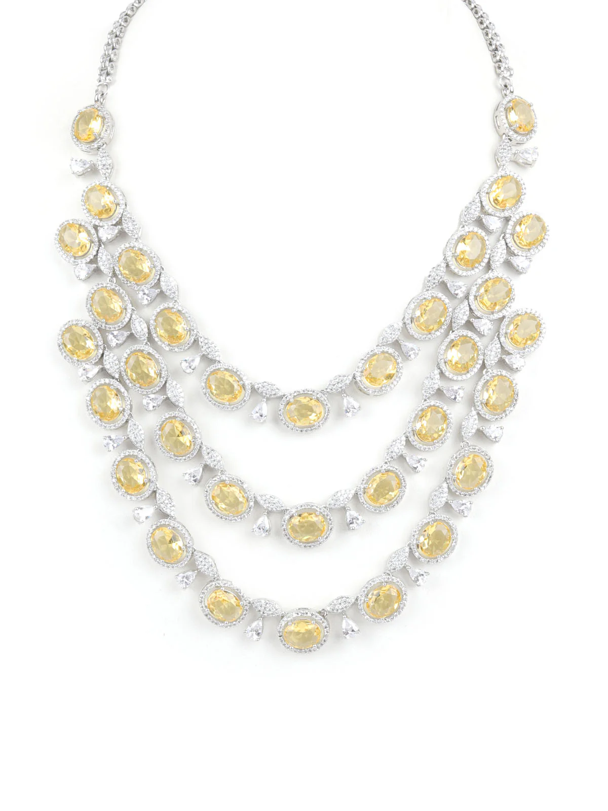 Odette Yellow Alloy Embellished Jewellery Set For Women - Image 5