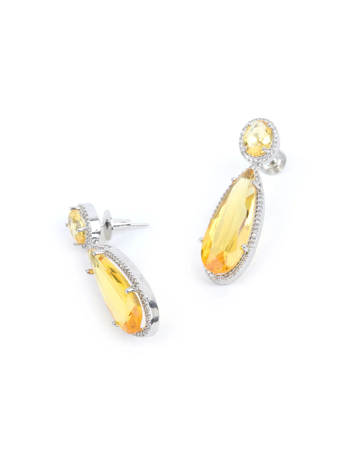 Odette Yellow Alloy Embellished Jewellery Set For Women - Image 6