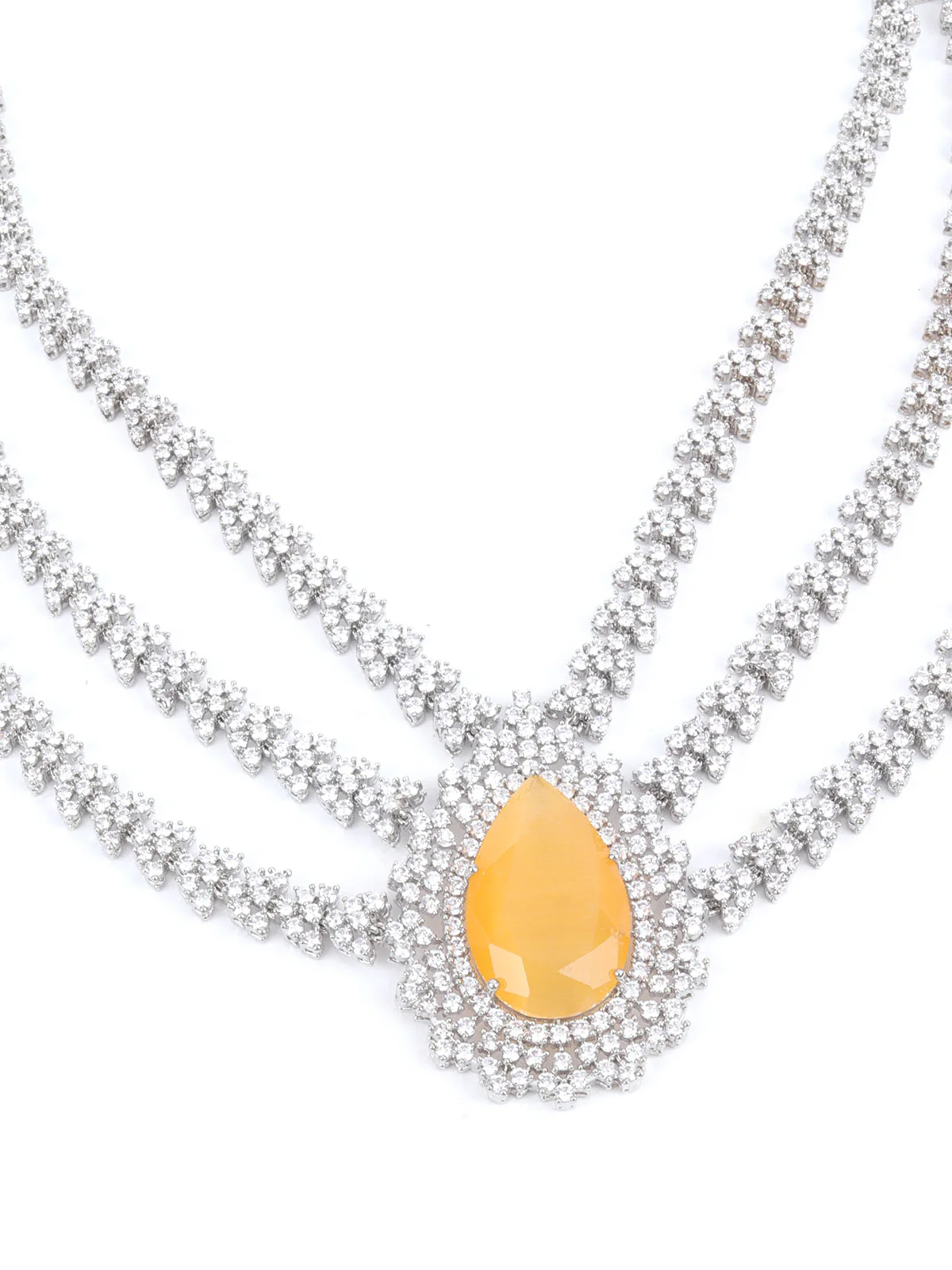 Odette Yellow Alloy Embellished Jewellery Set For Women - Image 5