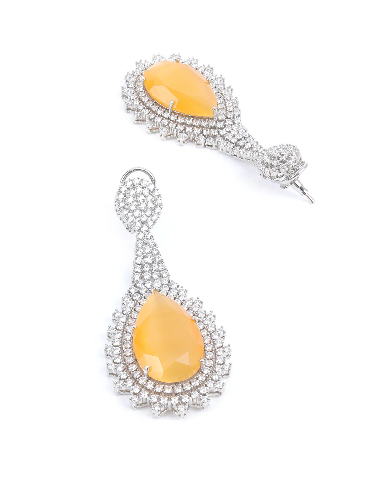 Odette Yellow Alloy Embellished Jewellery Set For Women - Image 6