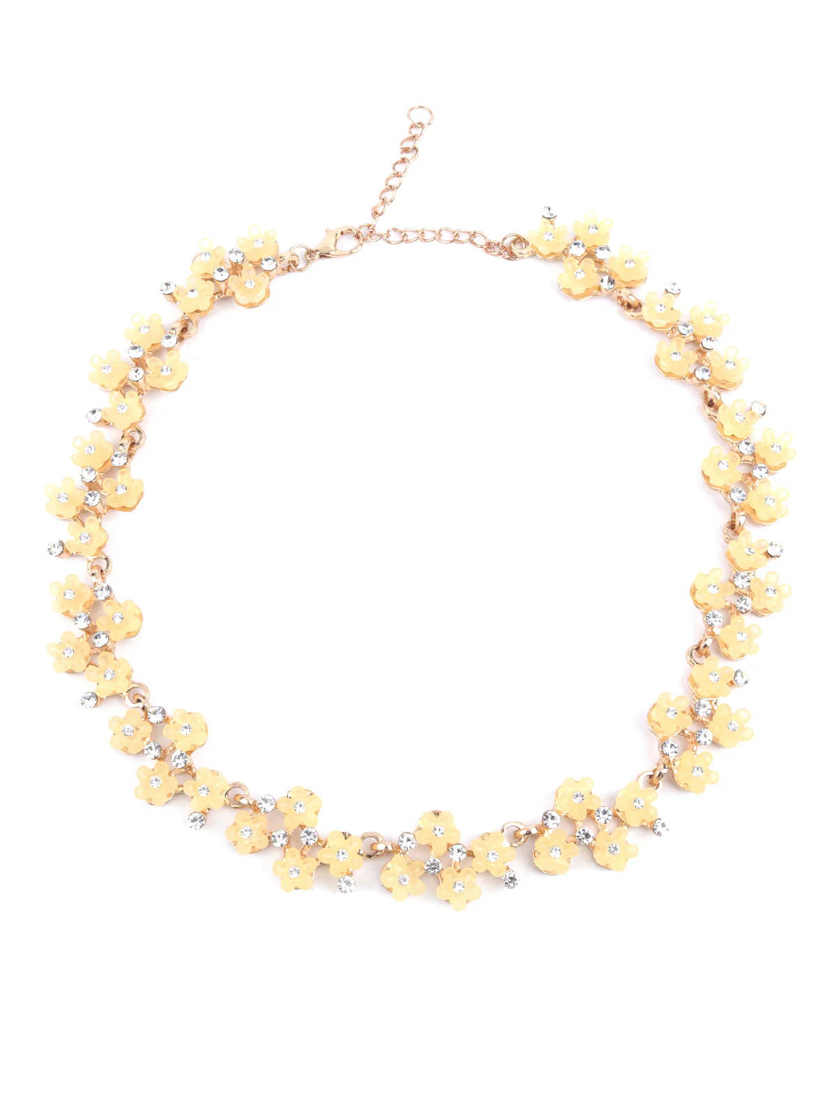 Odette Yellow Alloy Embellished Neckpiece For Women - Image 3