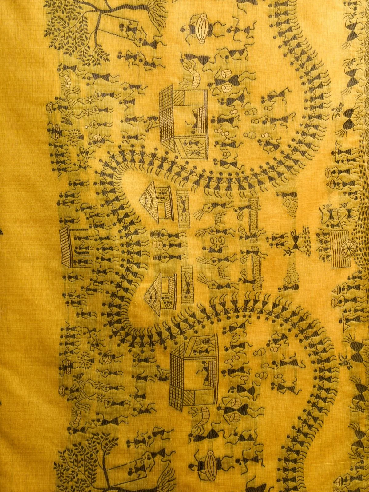 Odette Yellow Cotton Blend Printed Saree For Women - Image 6