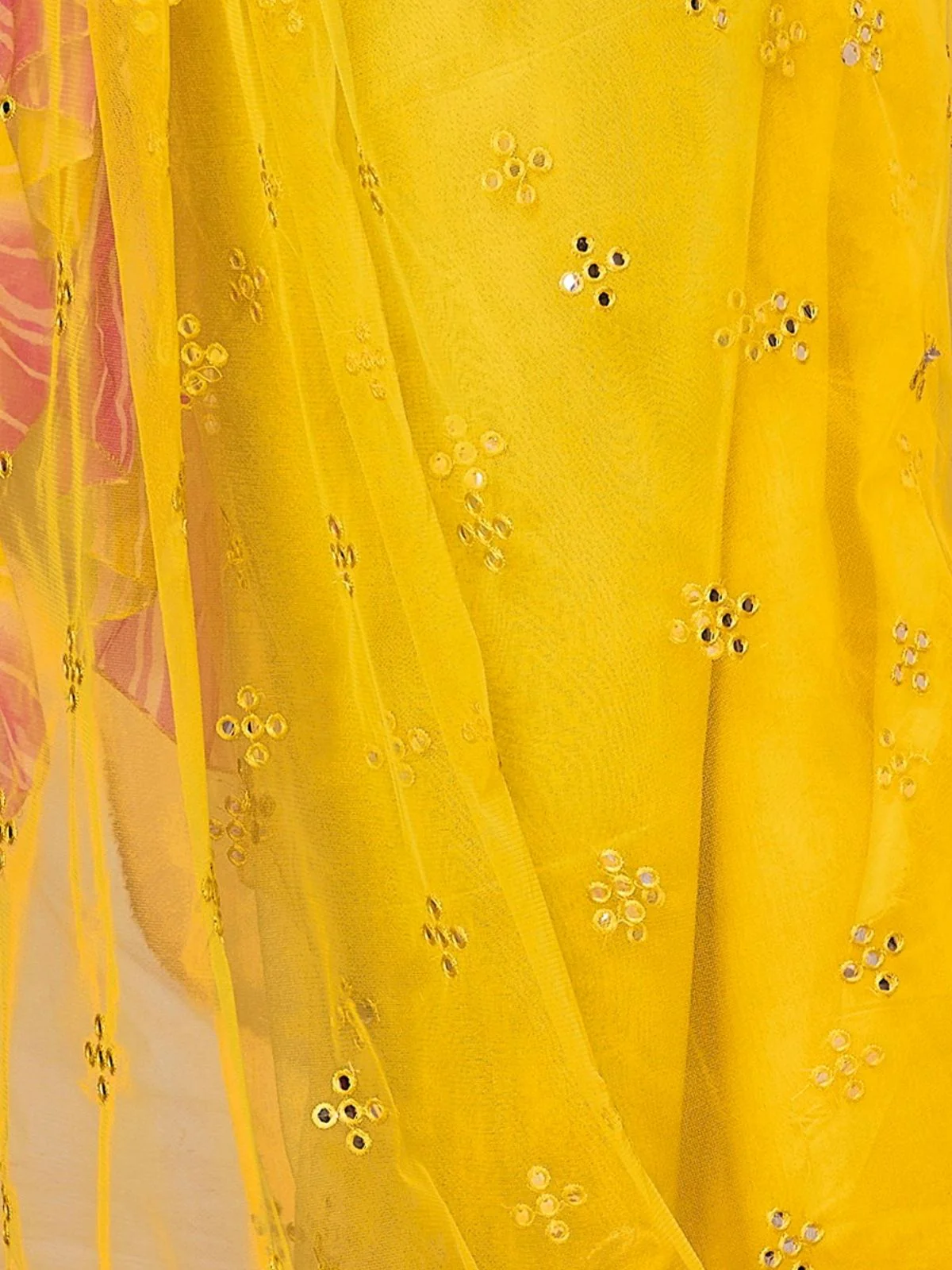 Odette Yellow Georgette Plain Saree For Women - Image 5