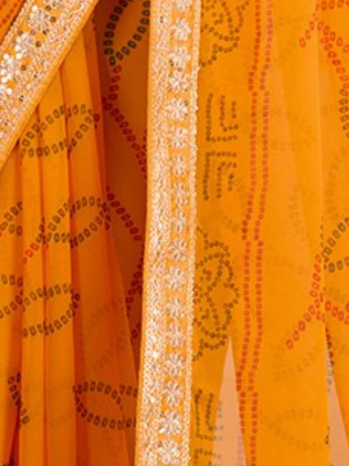 Odette Yellow Georgette Printed Saree For Women - Image 3
