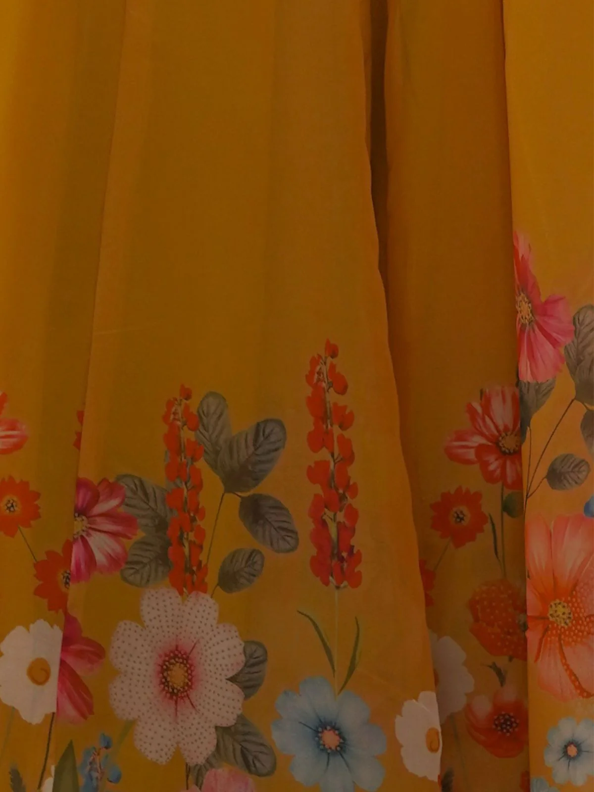 Odette Yellow Georgette Printed Stitched Kurta Set For Women - Image 5