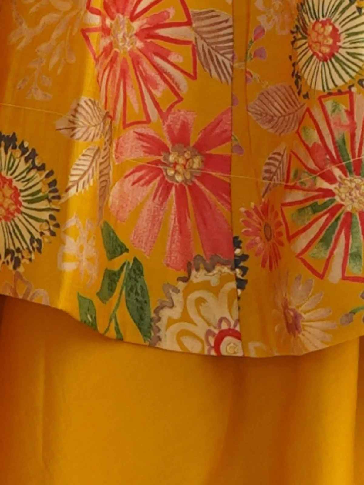 Odette Yellow Silk Blend Printed Stitched Kurta Set For Women - Image 6