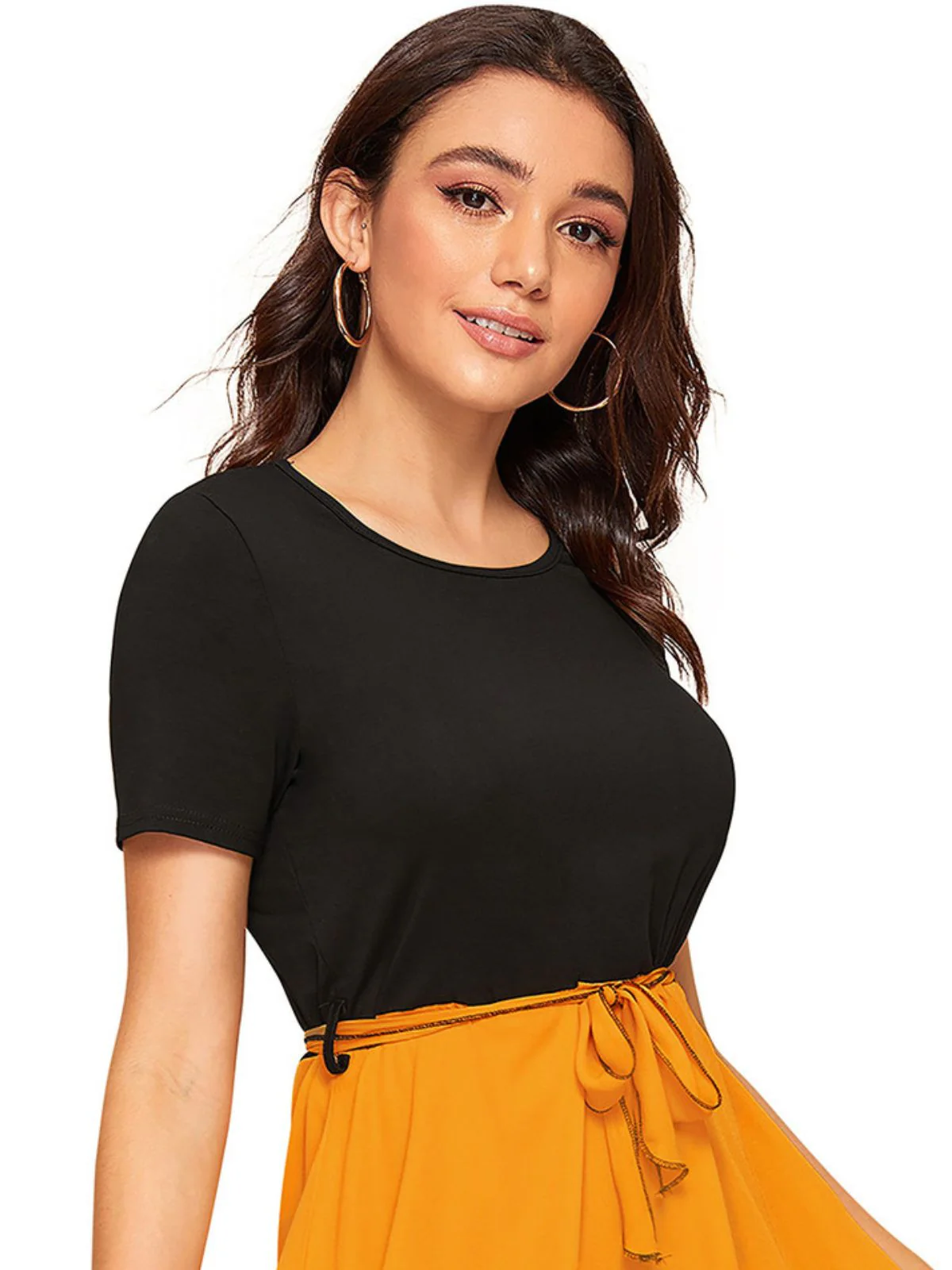 Odette Yellow Knit Fabric Dress For Women - Image 5