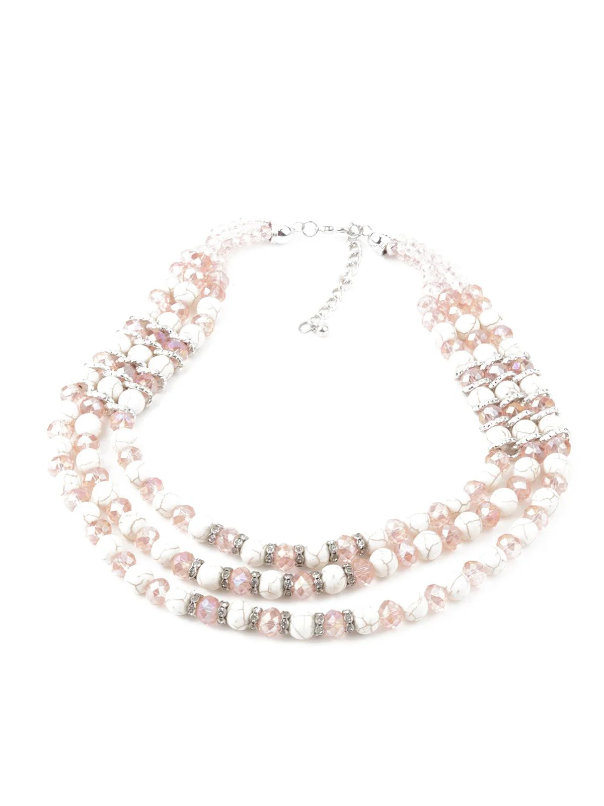 Odette Women Off-White-Pink Classic Necklace - Image 4