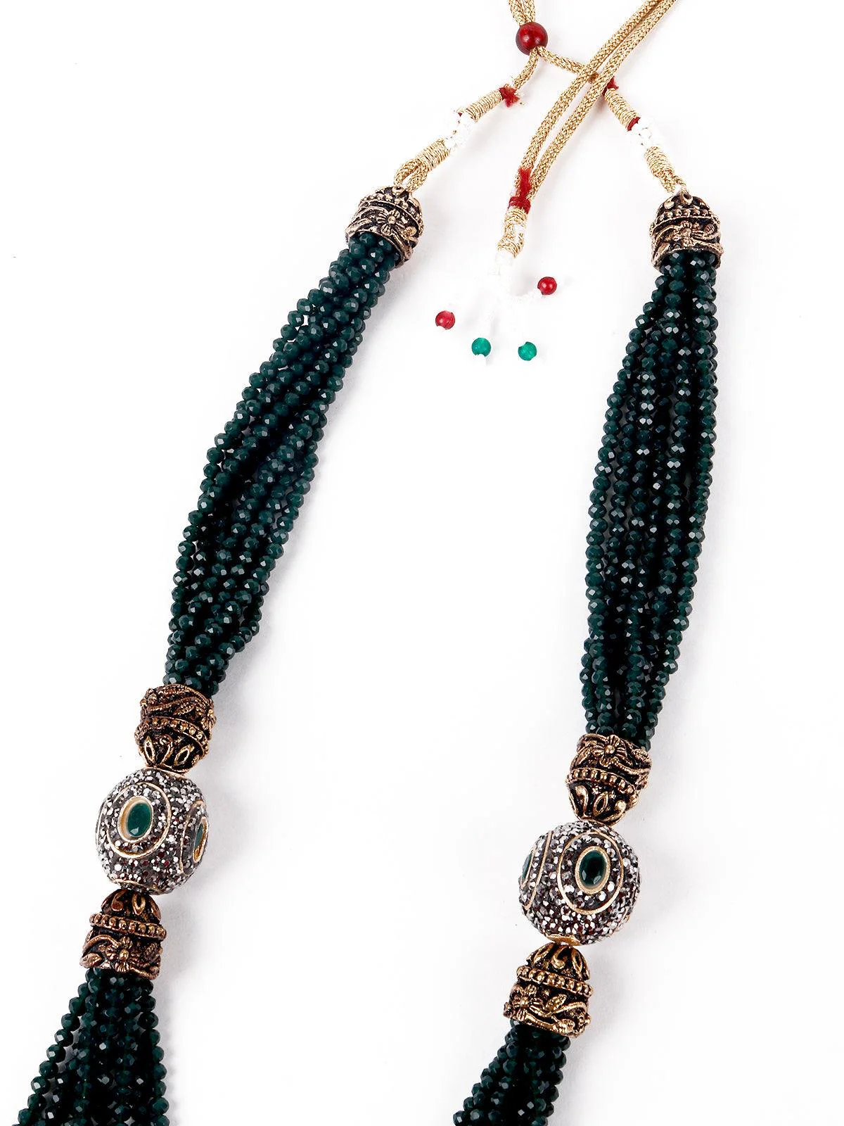 Odette Olive Green Layered Necklace Set For Women - Image 5