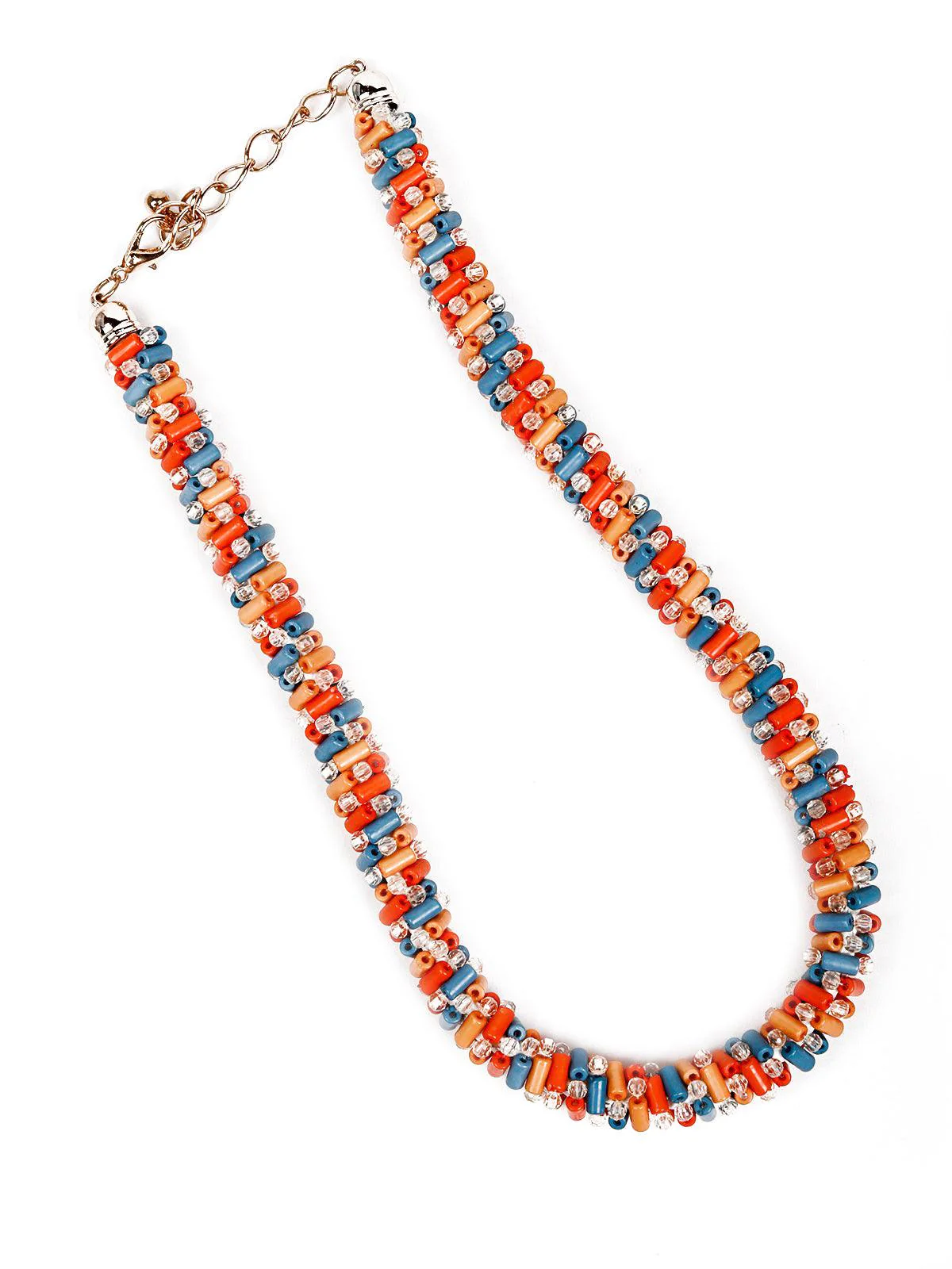 Odette Women Orange And Blue Metal Necklace - Image 4