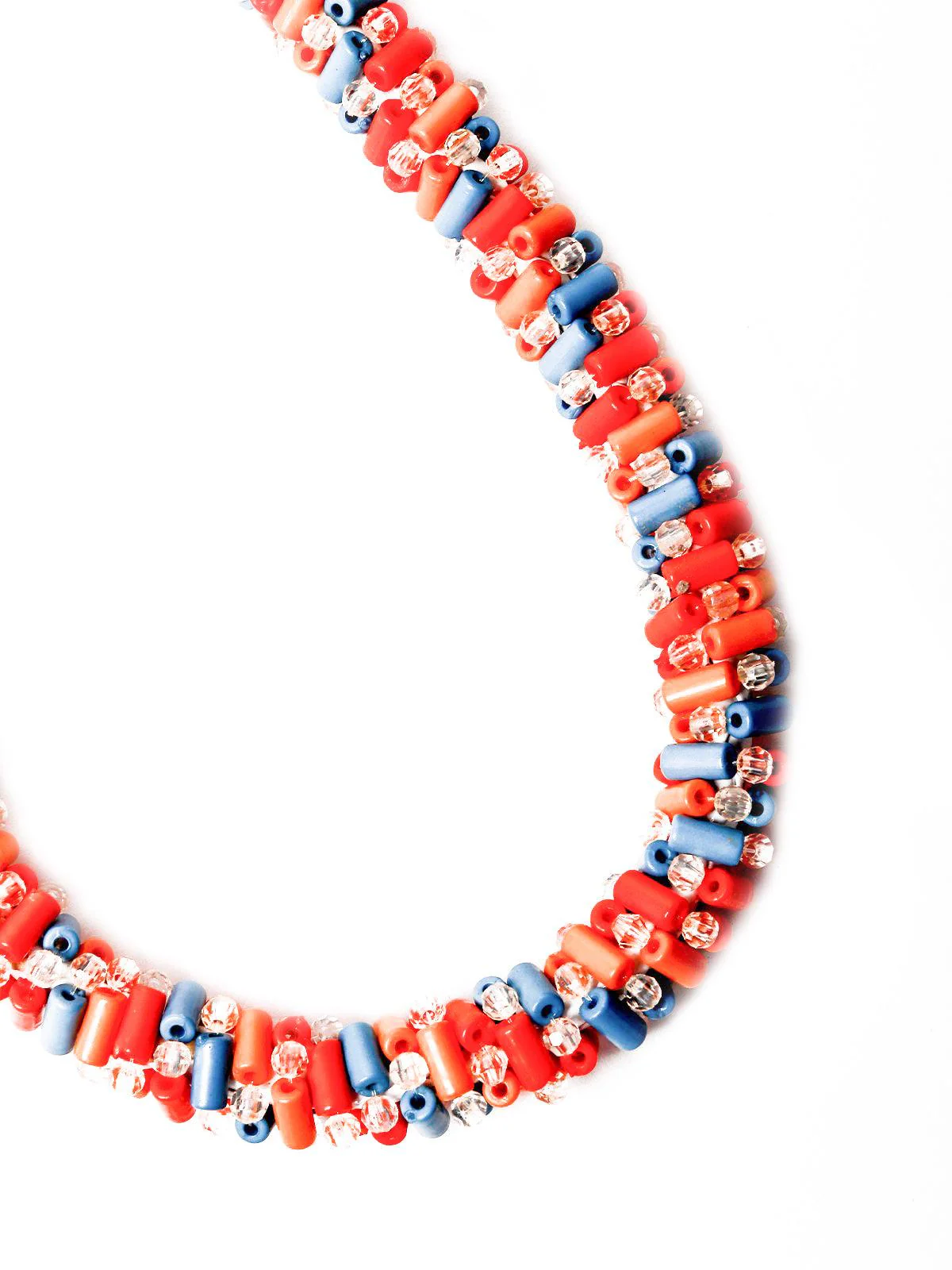 Odette Women Orange And Blue Metal Necklace - Image 5